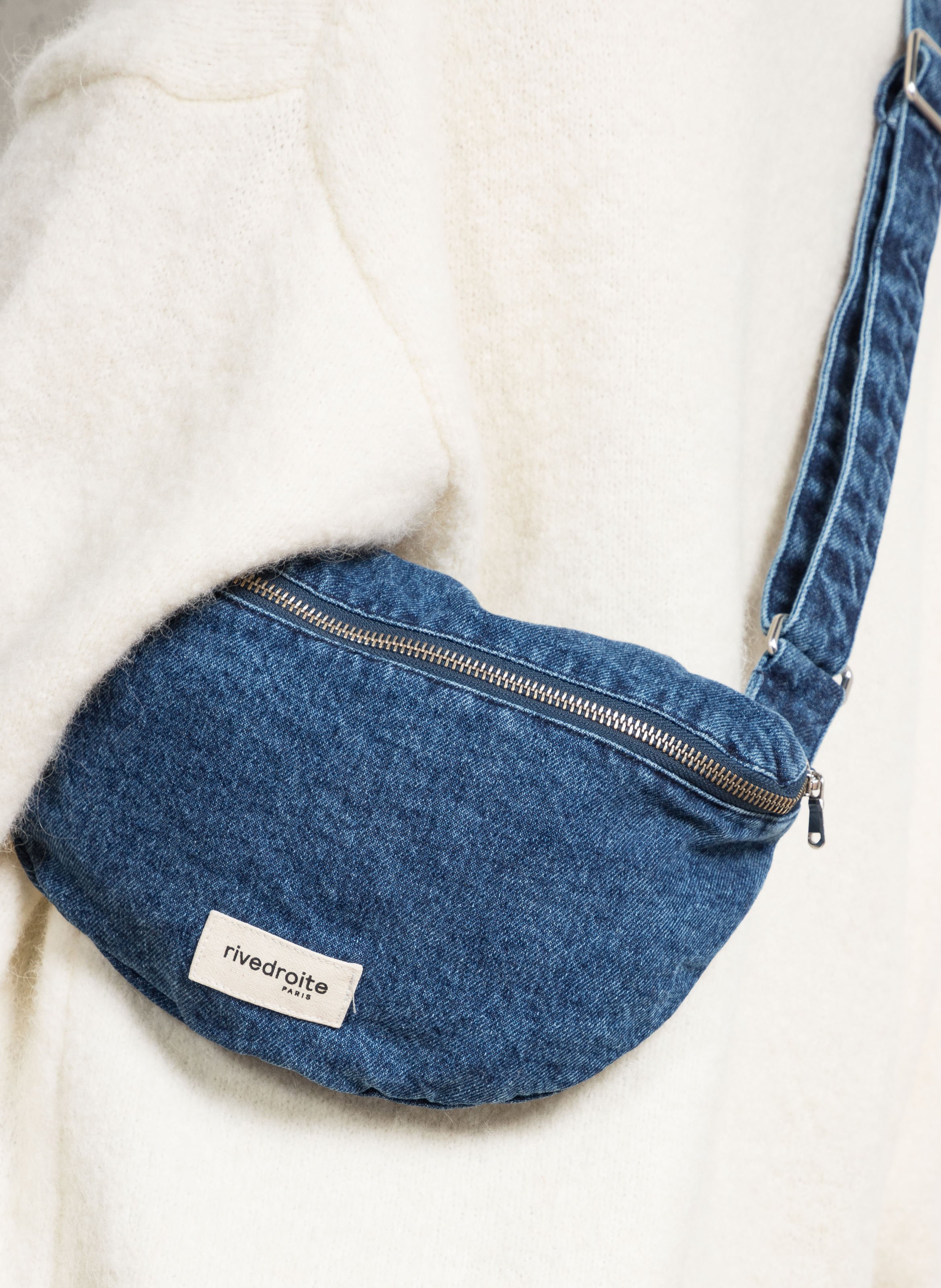 Cotton denim fanny pack RIVEDROITE PARIS Blue