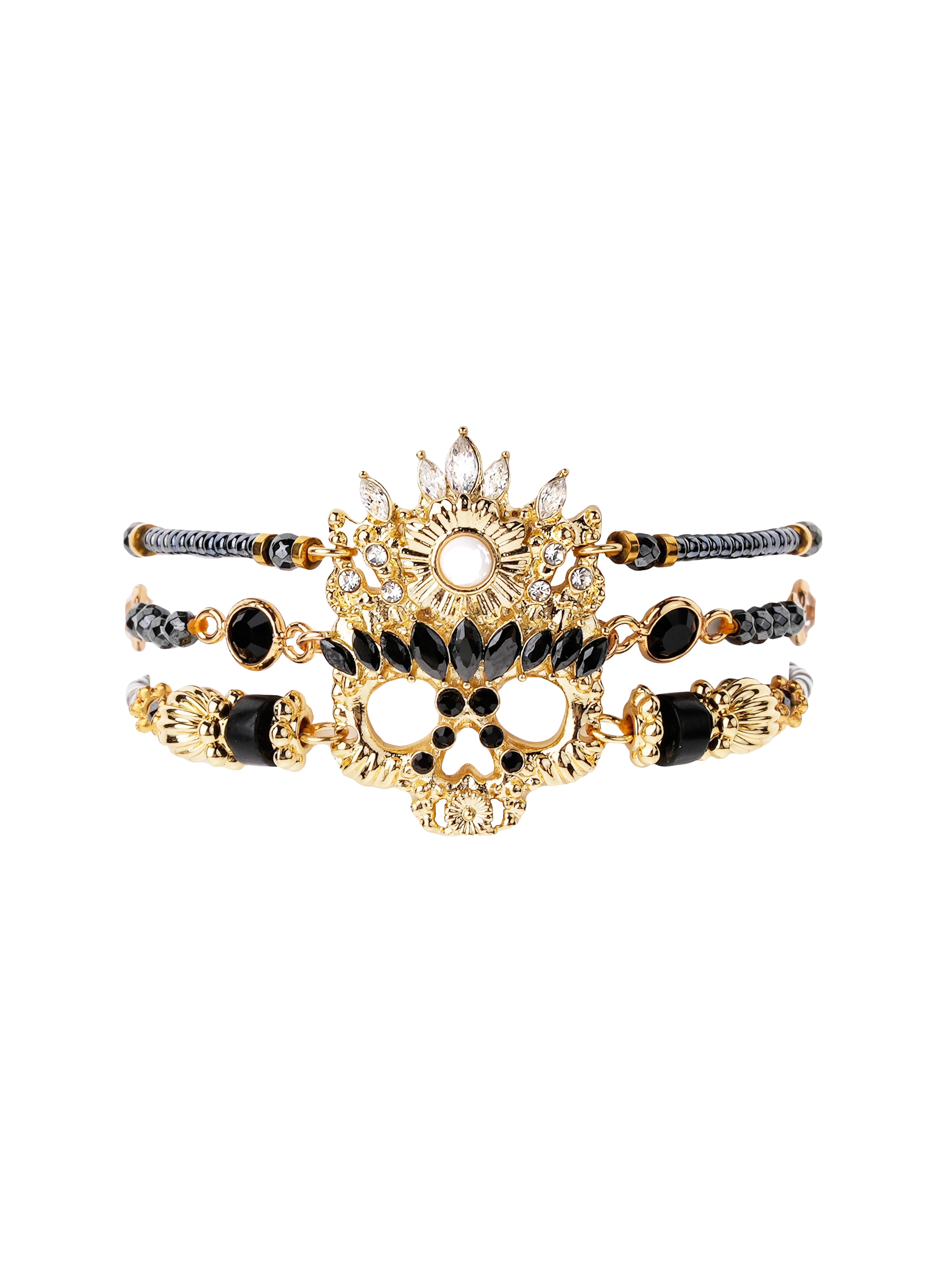 Multilink cuff bracelet with magnetic clasp HIPANEMA Golden
