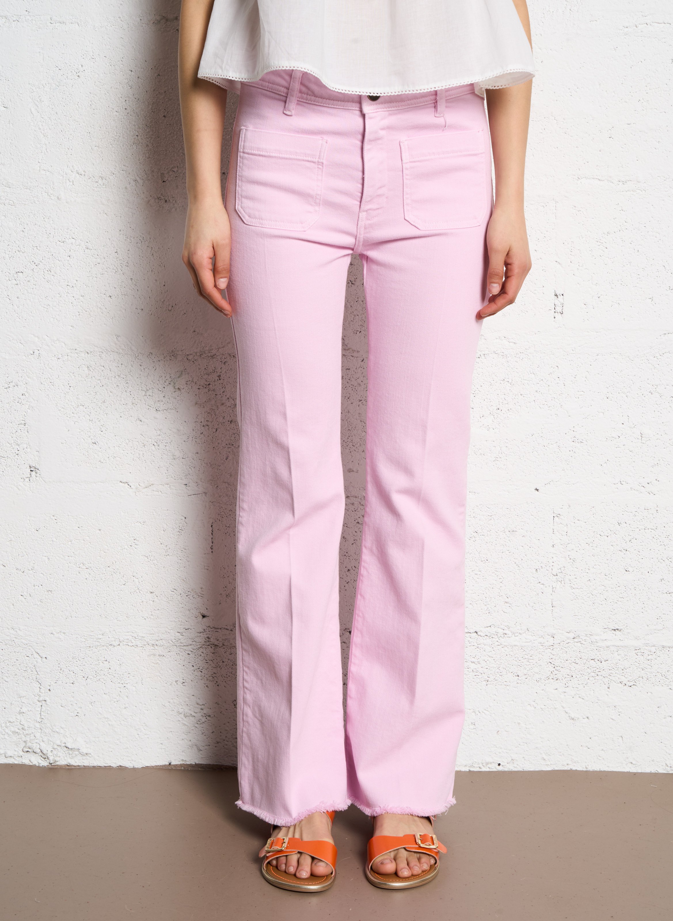 Pantalon large en coton mélangé ACQUAVERDE