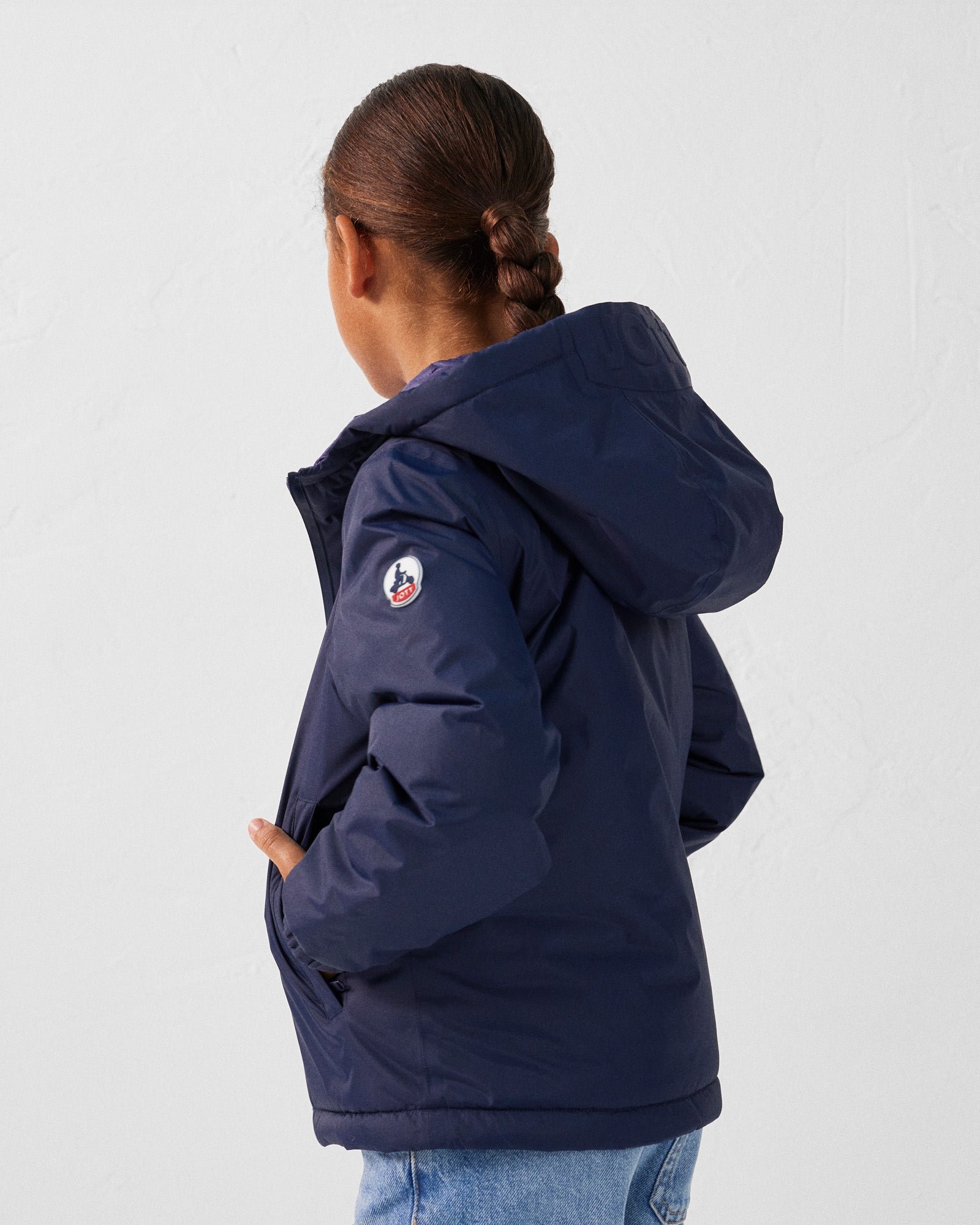 Reversible ultralight hooded kids' down jacket Kyoto 2.0 JOTT Blue