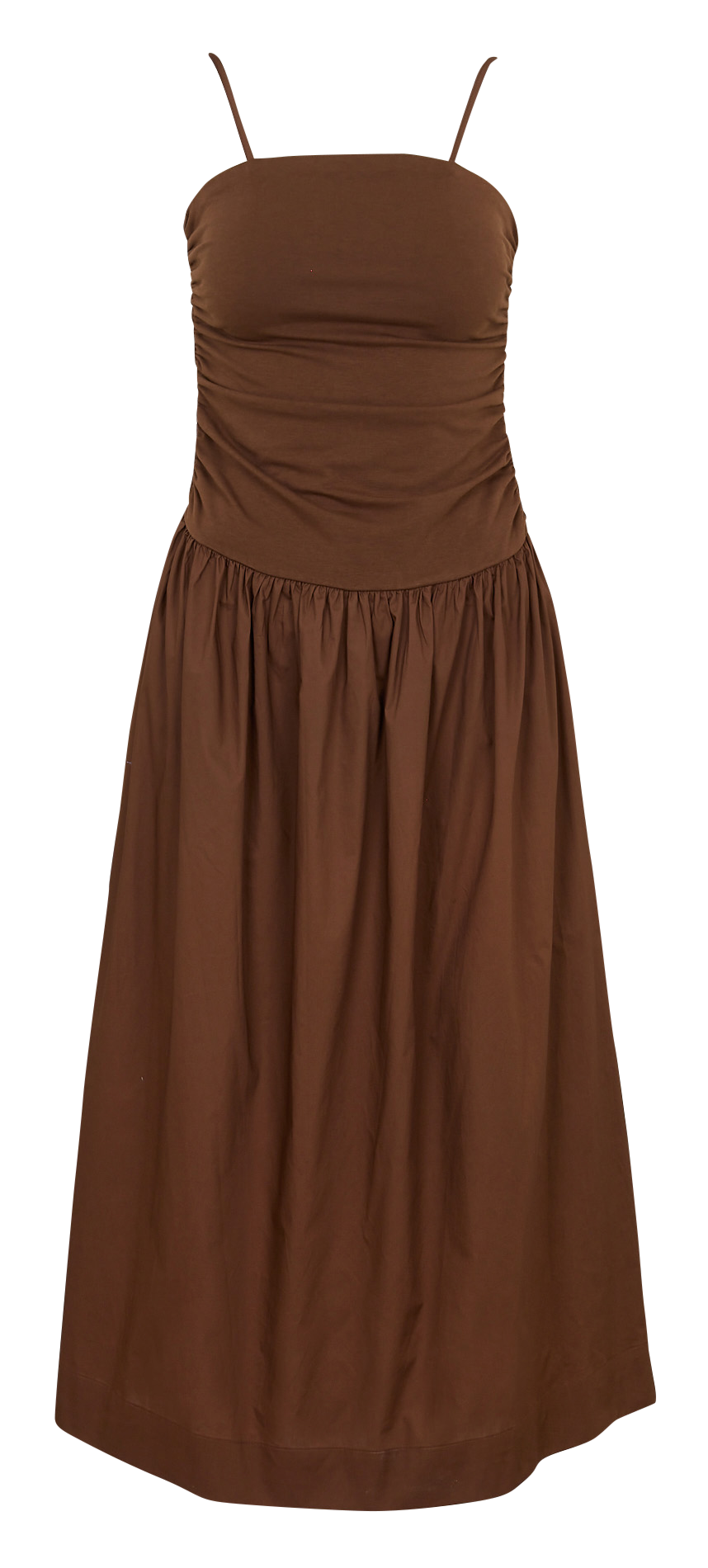 Cotton-blend midi dress NEVER FULLY DRESSED Brown