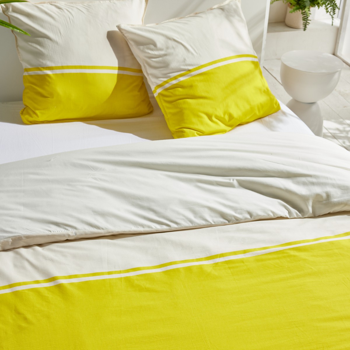 Two-tone cotton bedding TODAY LINGE DE MAISON Yellow