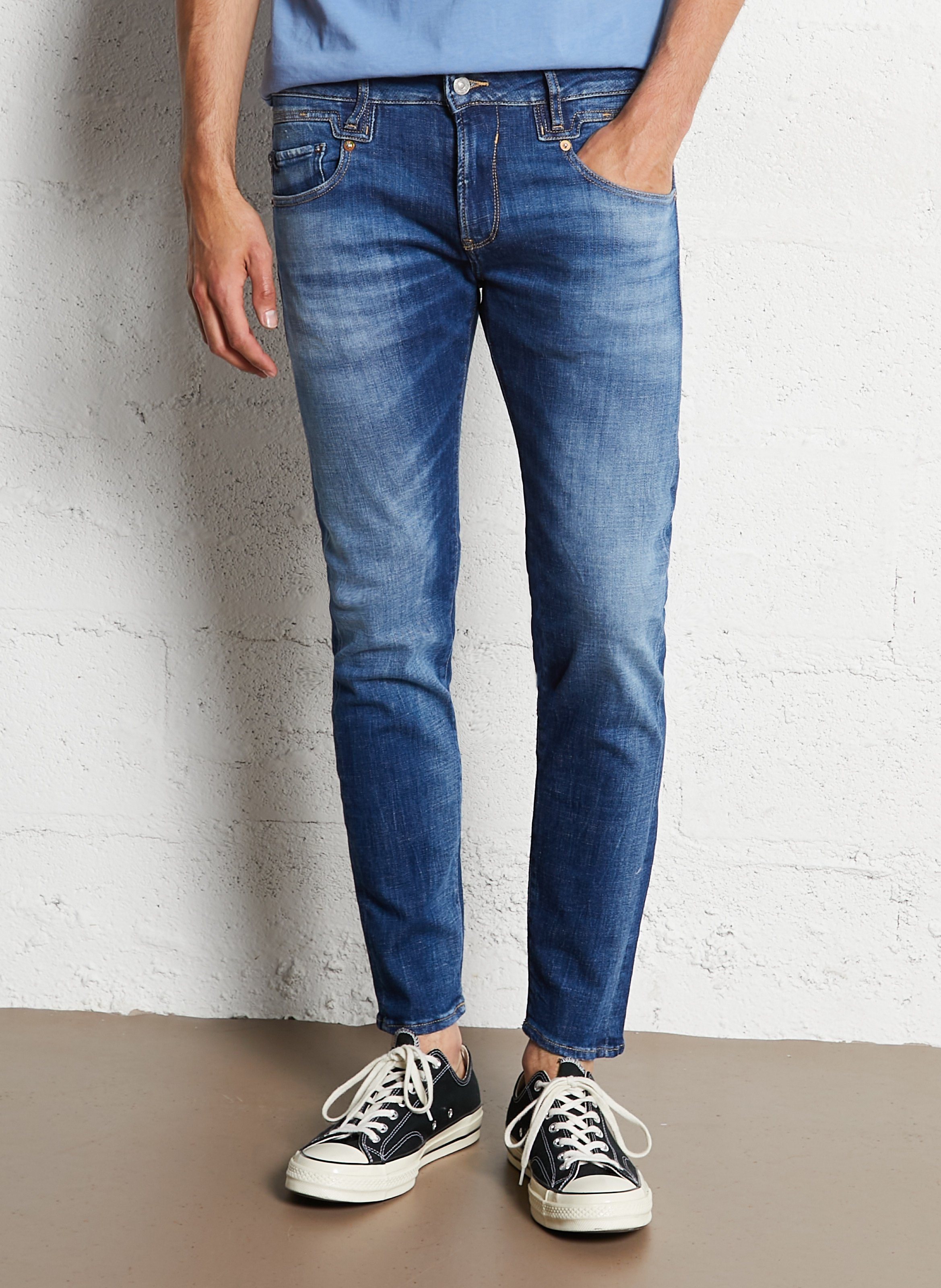 Jeans slim a vita alta LE TEMPS DES CERISES Blu