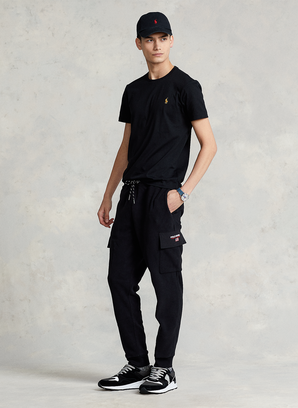 Tee-shirt col rond en coton POLO RALPH LAUREN Noir