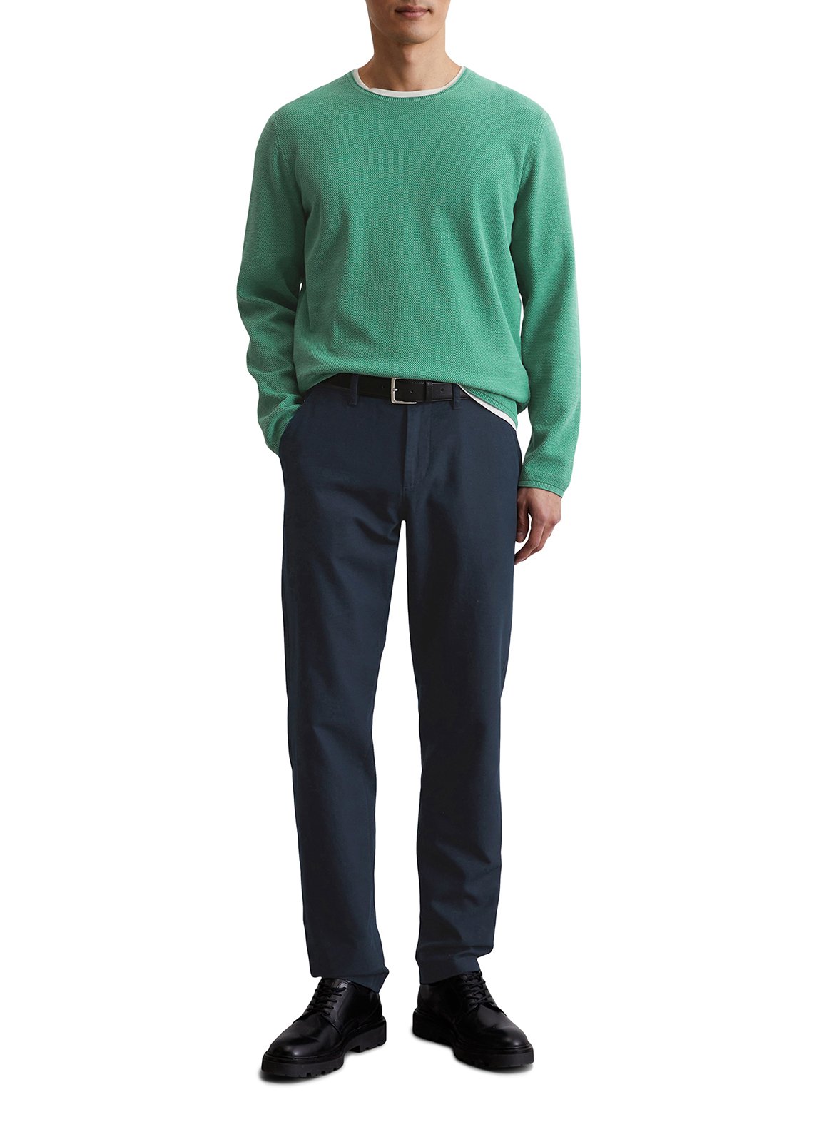 Pull col rond en coton MARC O'POLO Vert