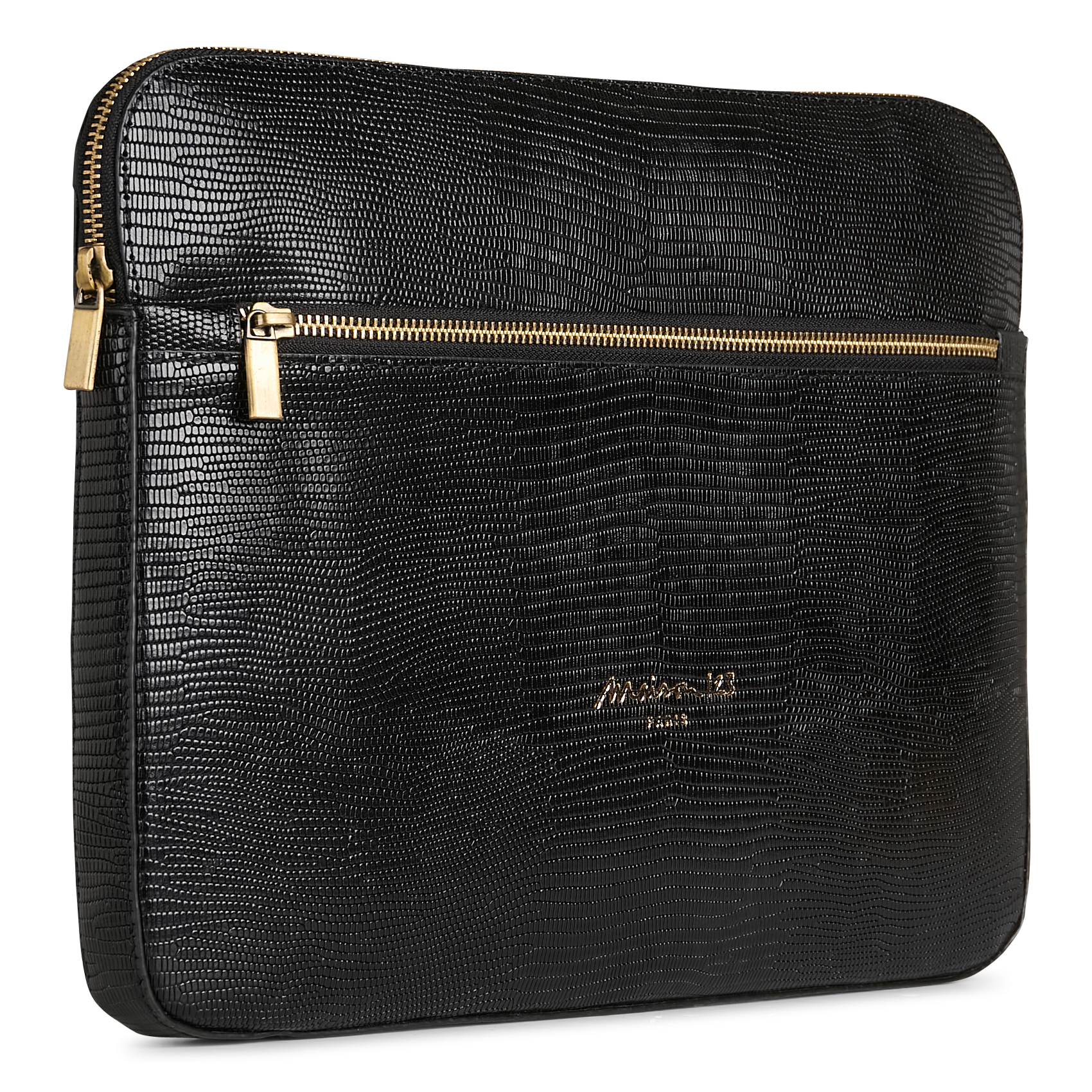 Leather laptop sleeve MAISON 123 Black