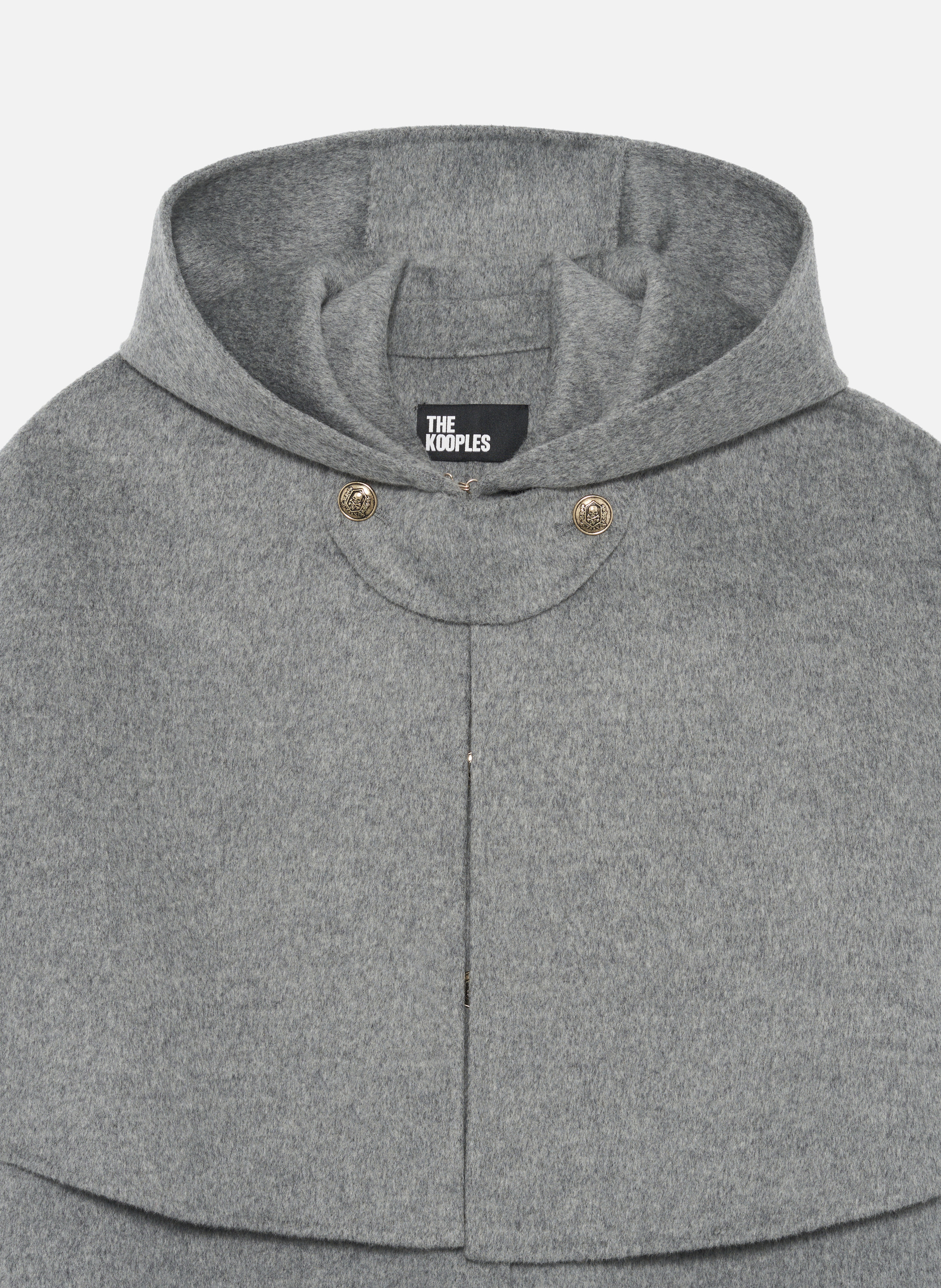 Long double-faced coat with cape THE KOOPLES Grey