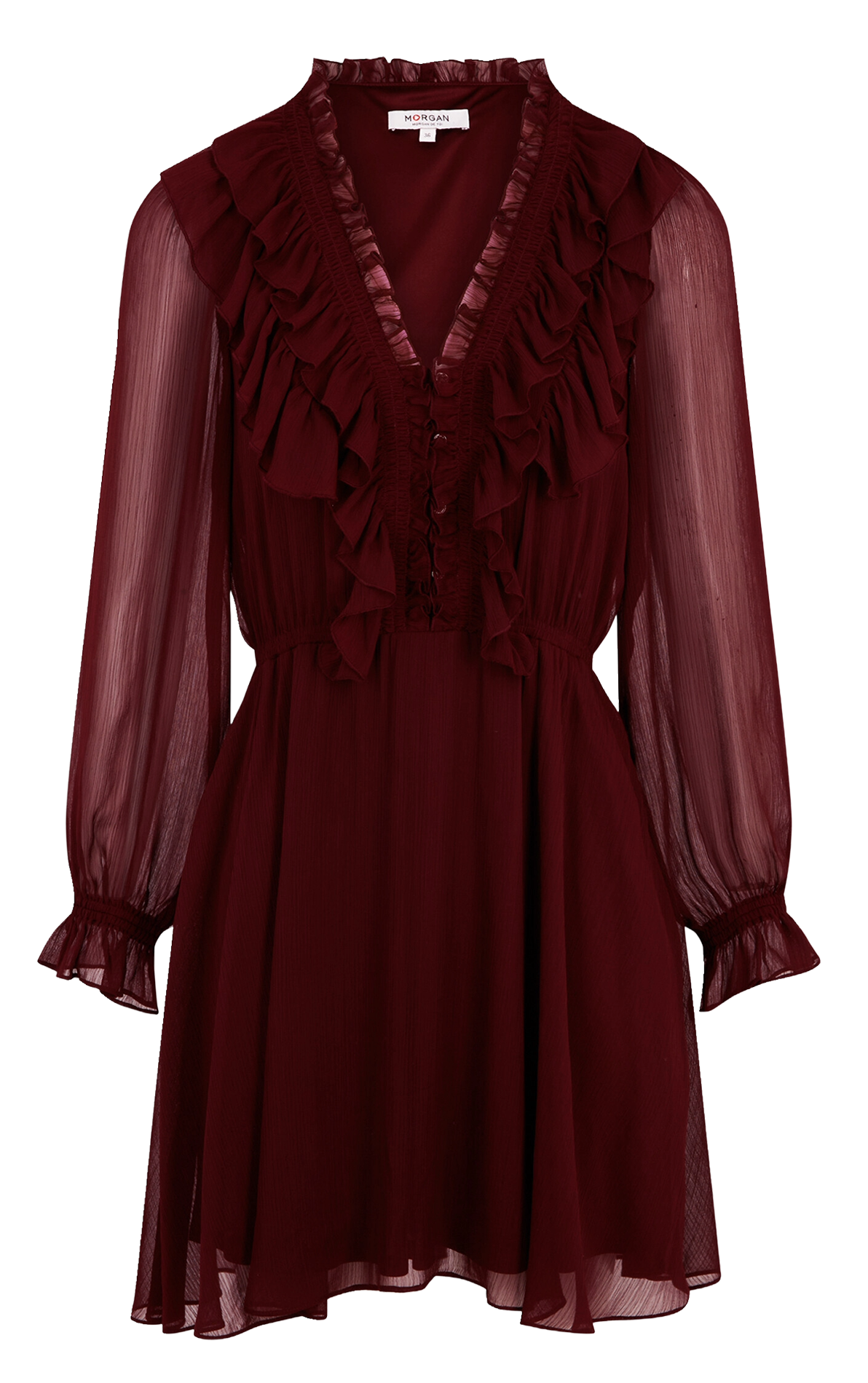 Korte jurk met V-hals MORGAN Purple