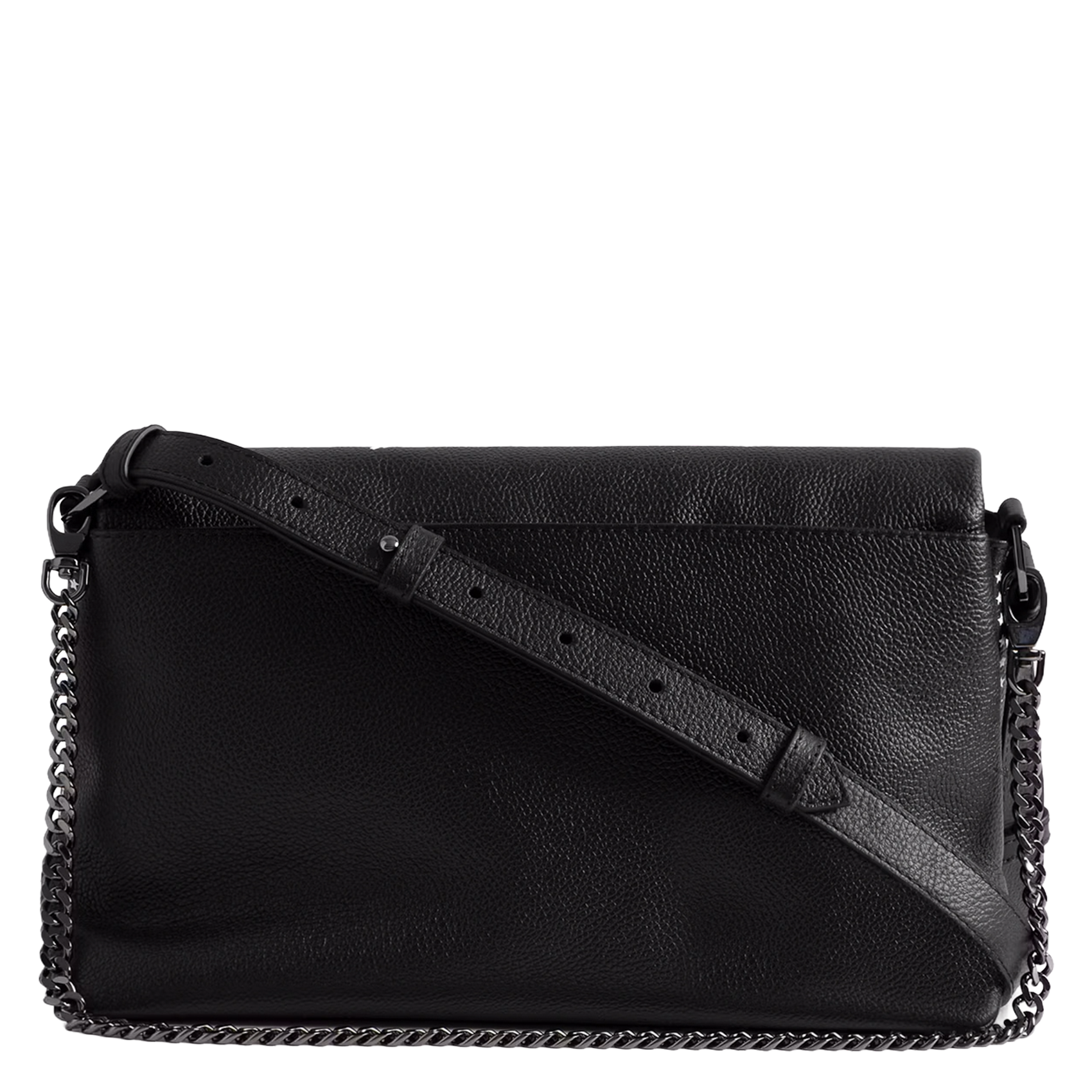 Bowlingtas van nerfleer met rits ZADIG&VOLTAIRE Zwart