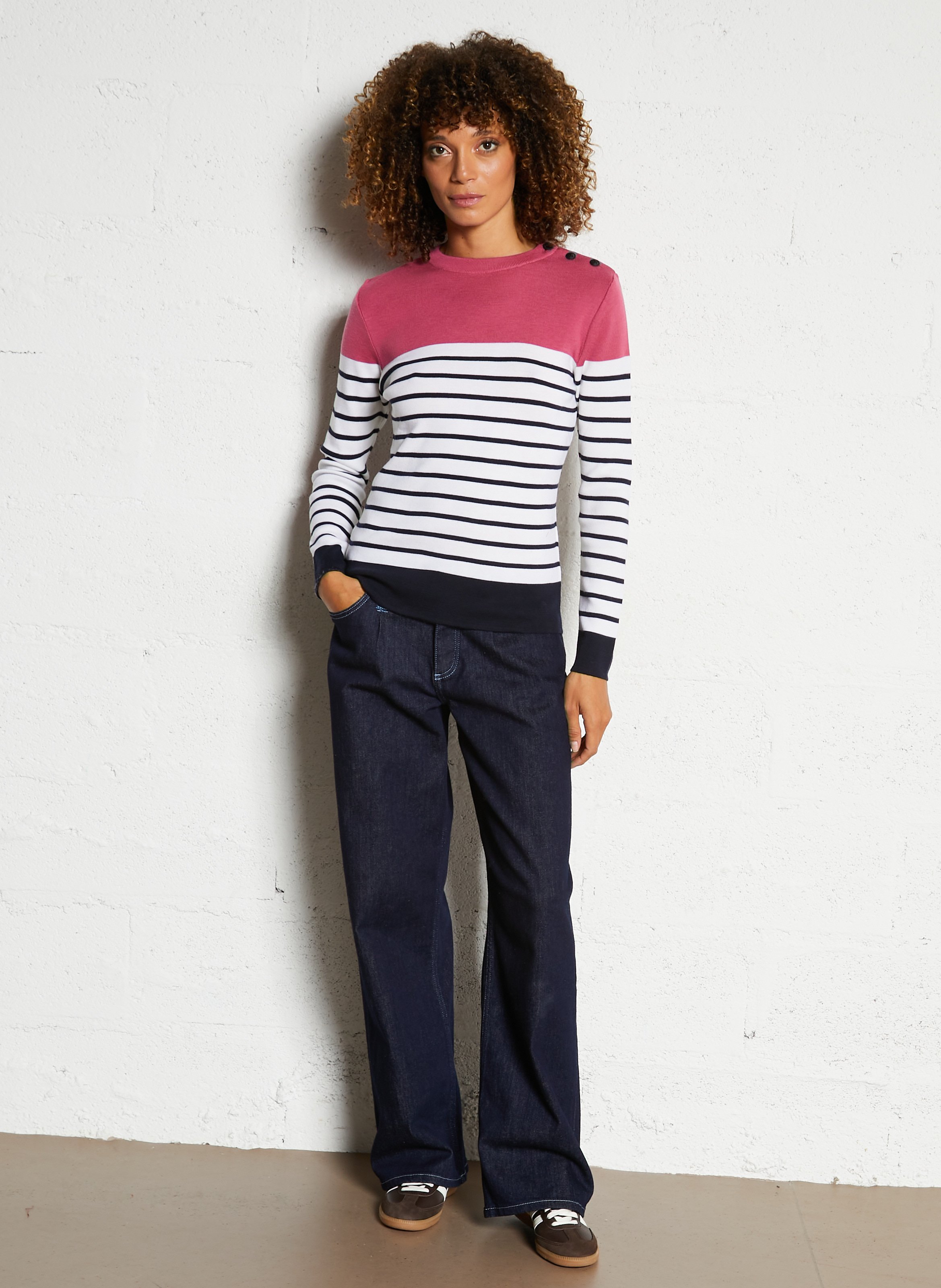 Pull marin col rond en laine ARMOR LUX Bleu