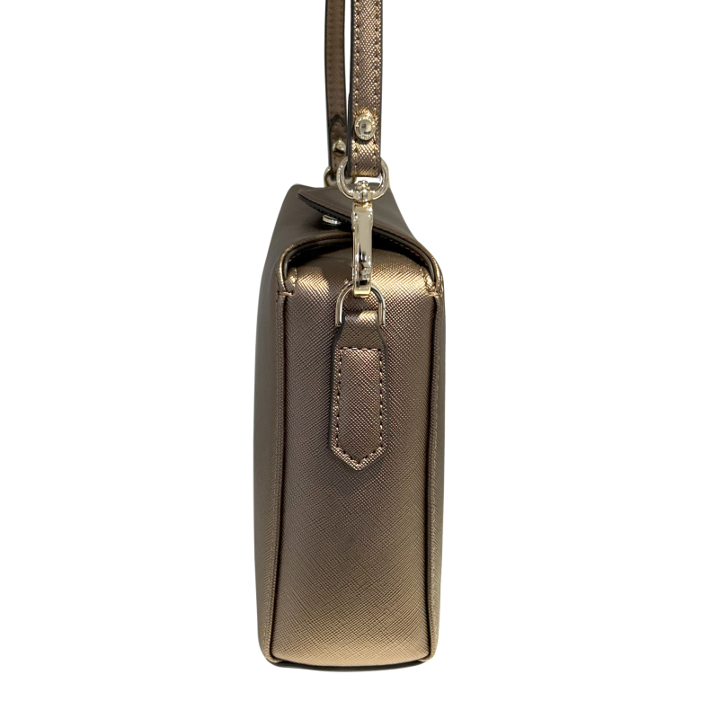 Shoulder bag - coated grain POURCHET Brown