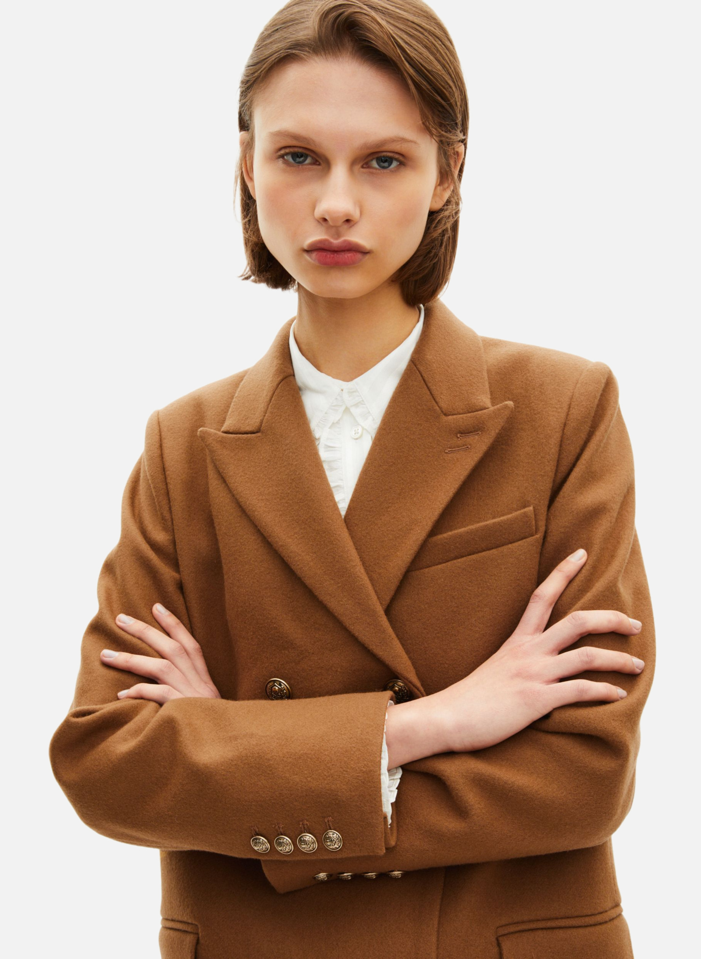 Long crossed coat THE KOOPLES Brown