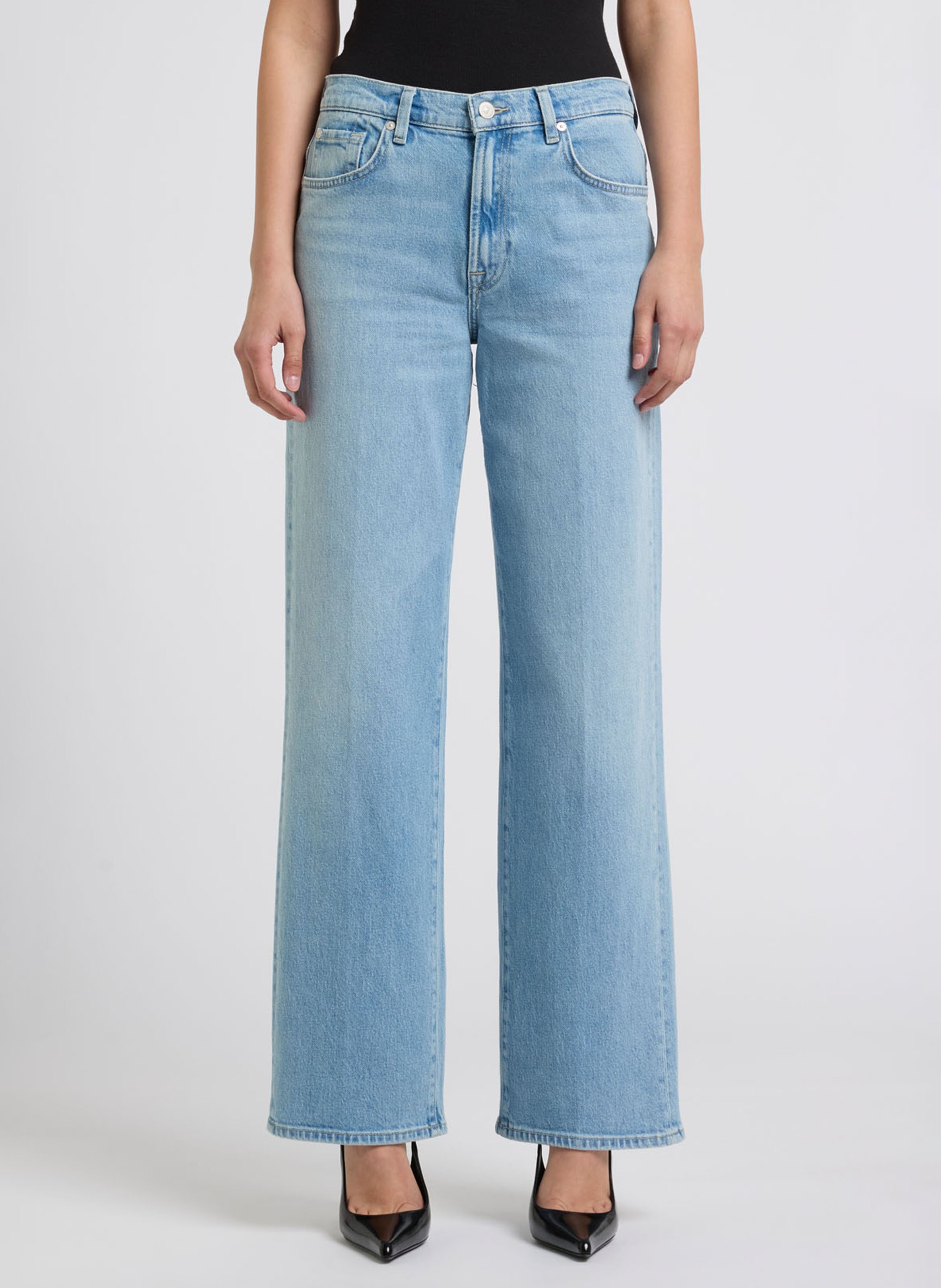 Gekleurde straight-fit jeans met 5 zakken 7 FOR ALL MANKIND Blauw