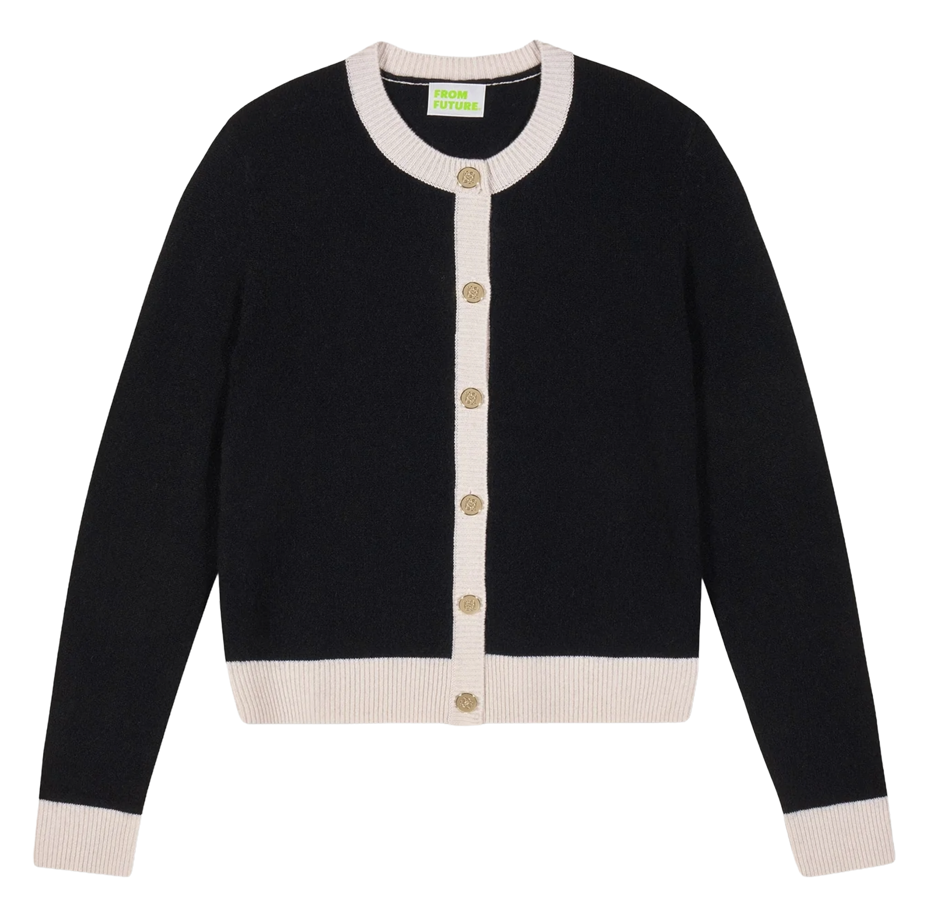 Round-neck cashmere cardigan FROM FUTURE Black