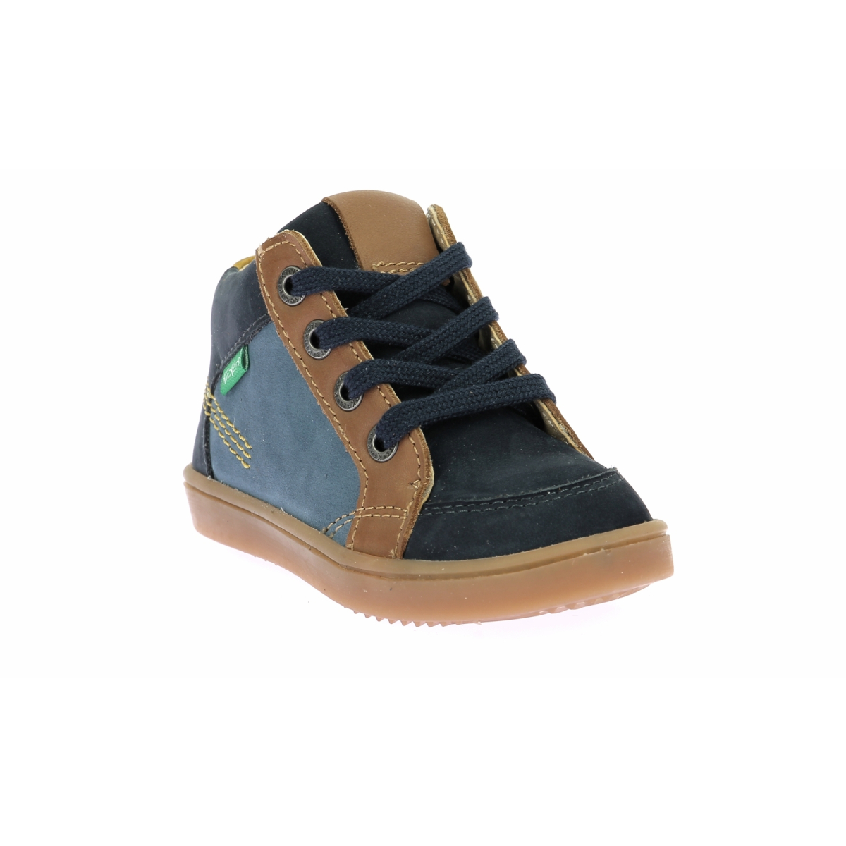 High-top leather sneakers KICKERS Blue