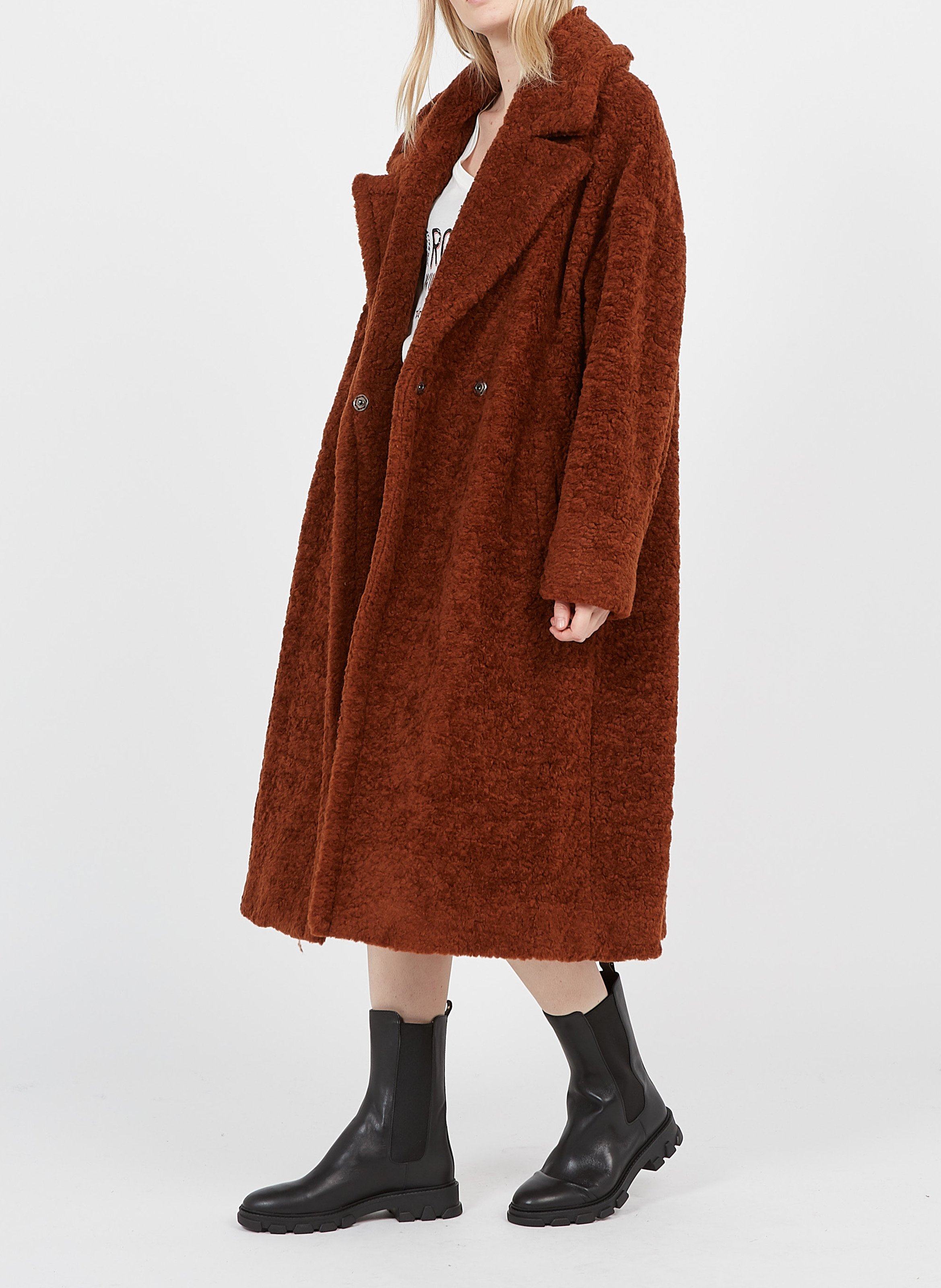 Coat with tailored collar IMPERIAL Brown