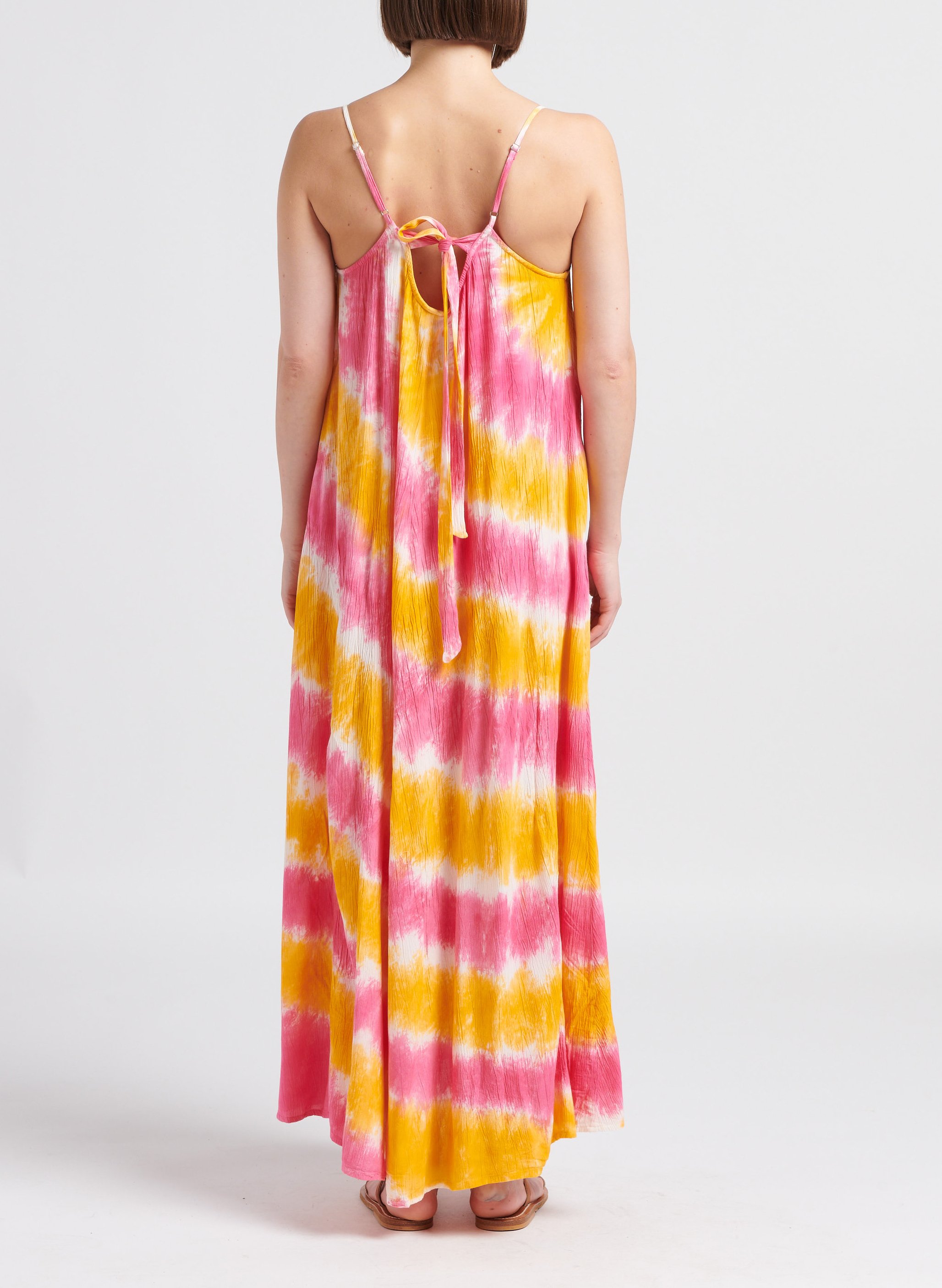 Robe longue à bretelle tie and dye  YAS Multicolore