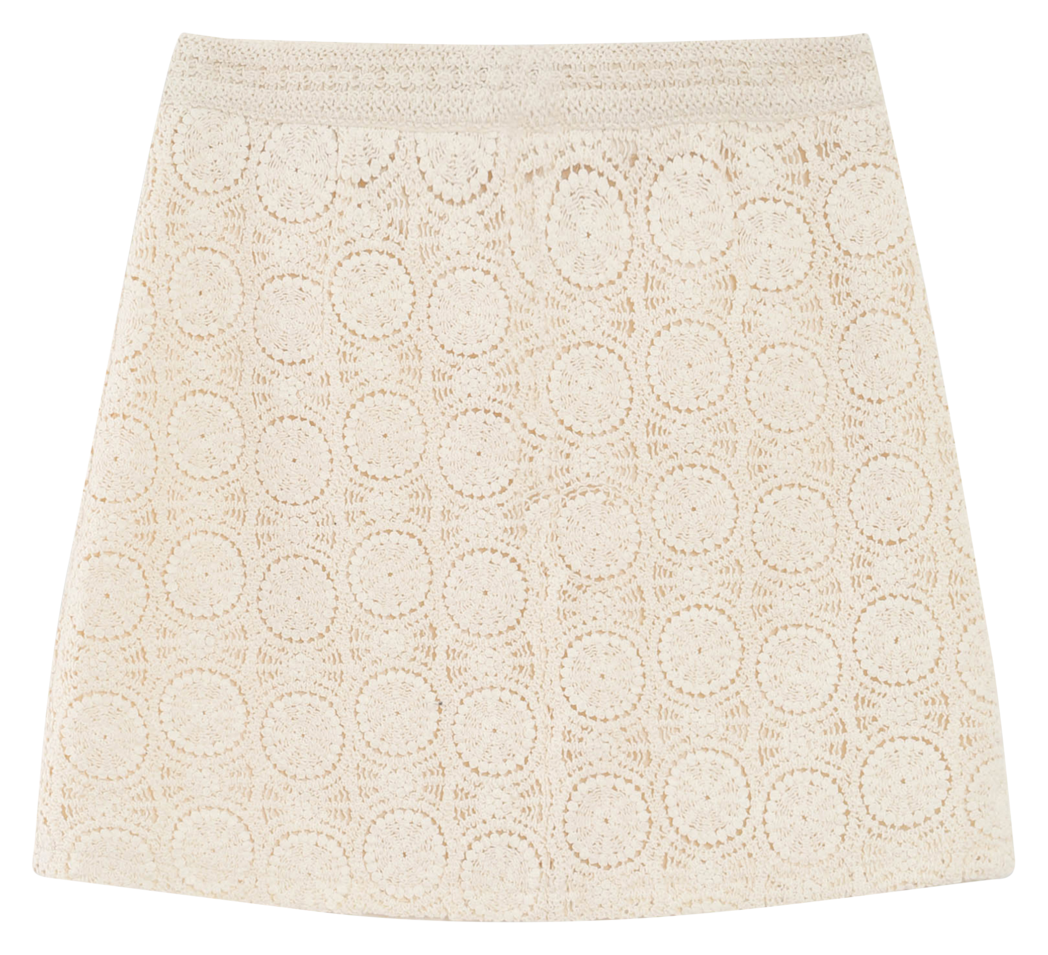 Short straight crocheted skirt GRACE ET MILA White