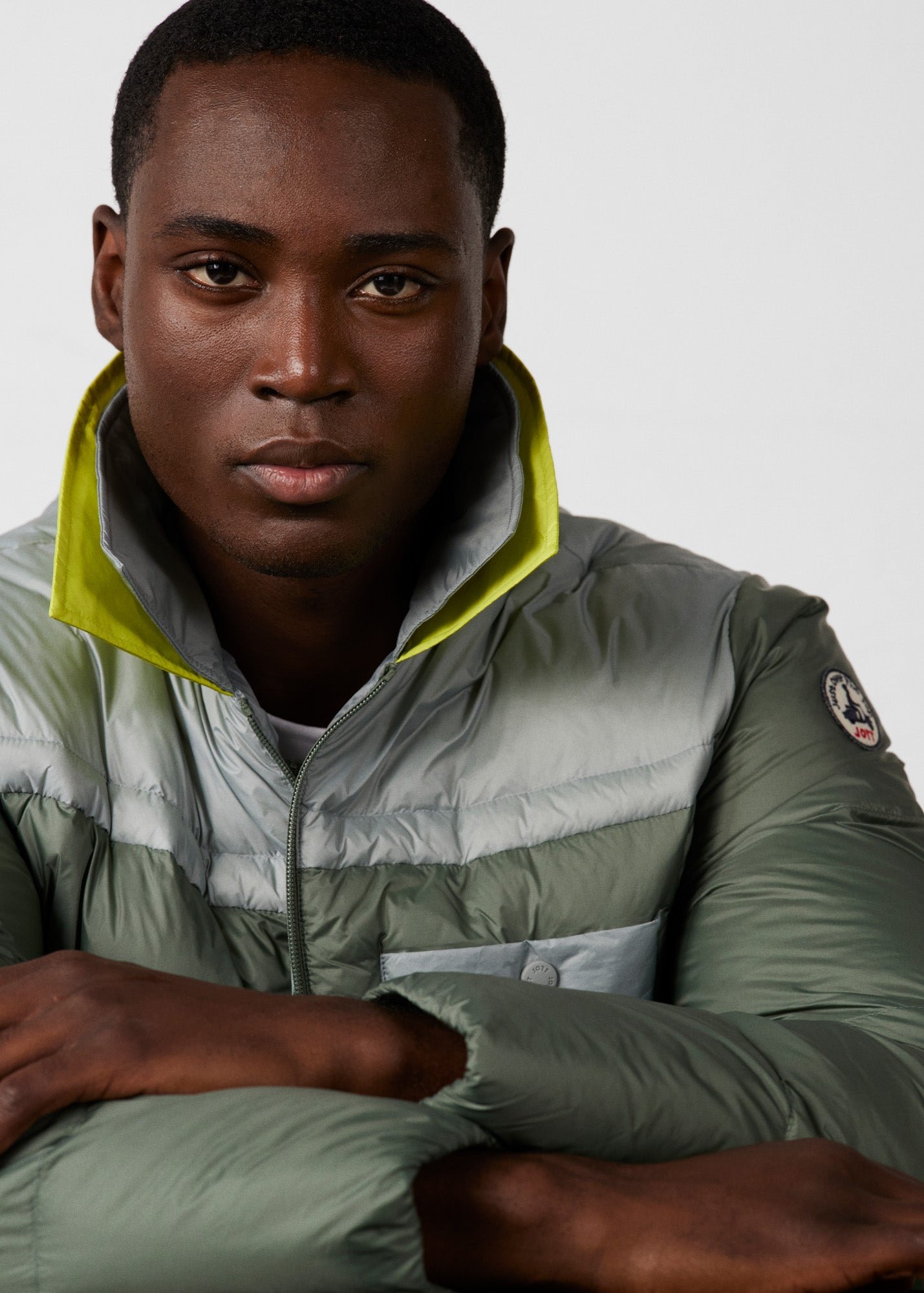 Two-tone unisex puffer jacket JOTT Green