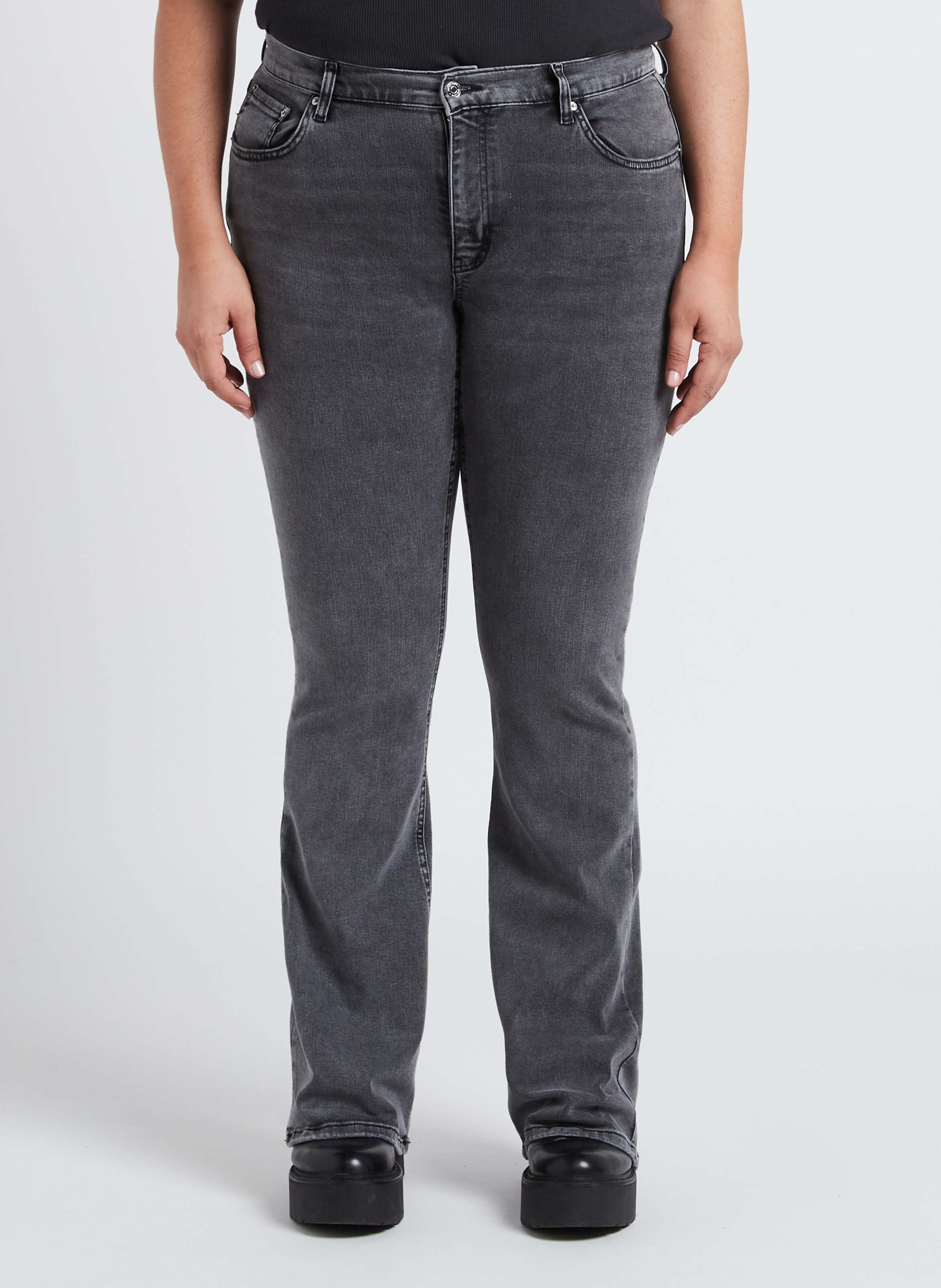 Cotton-blend bootcut jeans GINA TRICOT