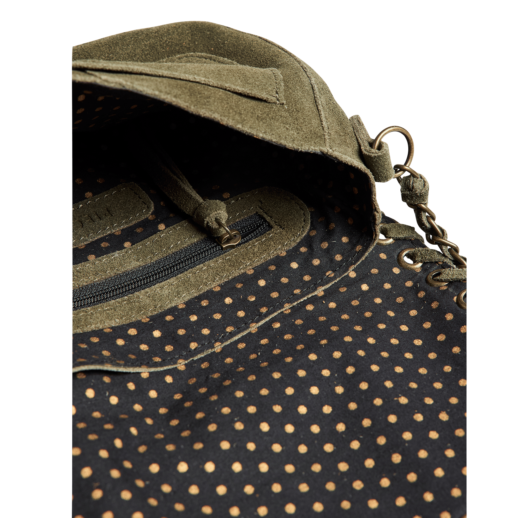 Sac bandoulière en cuir métallisé PIECES Vert