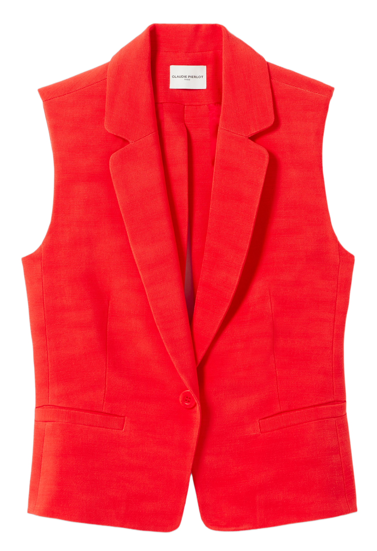Veste tailleur sans manches unie CLAUDIE PIERLOT Orange