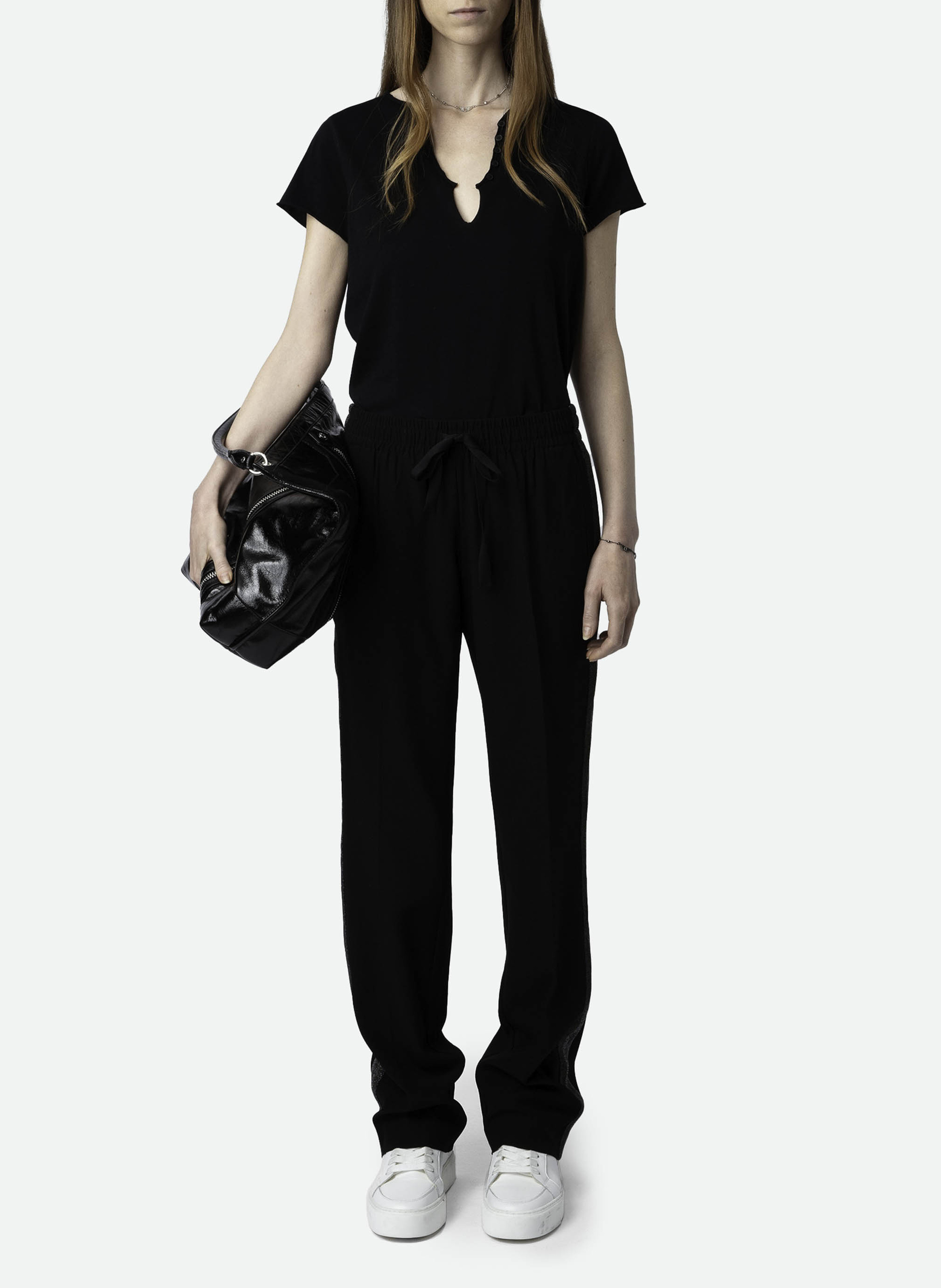 Tee-shirt droit en coton bio ZADIG&VOLTAIRE Noir