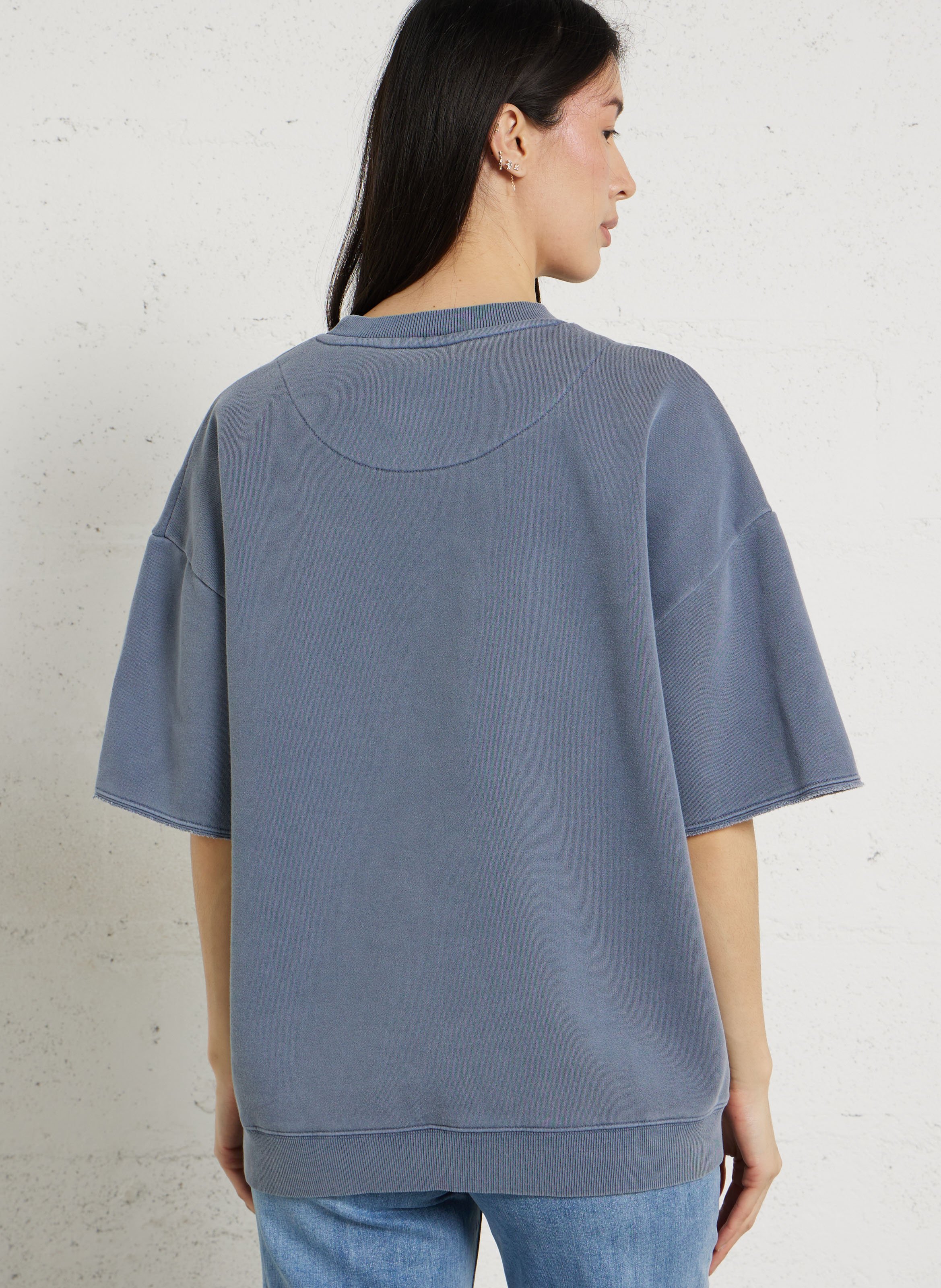 Oversize-Sweatshirt mit kurzen Ärmeln NEWTONE Blau