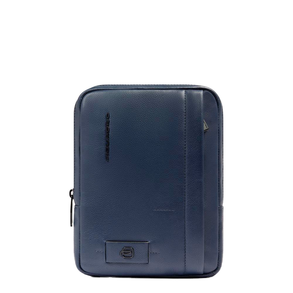 Men's crossbody bag for iPad® mini in leather with RFID protection, small size PIQUADRO