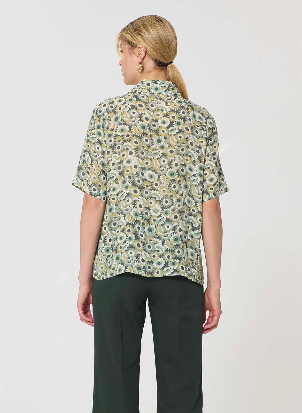 Top fluide manches courtes imprimé TARA JARMON Vert