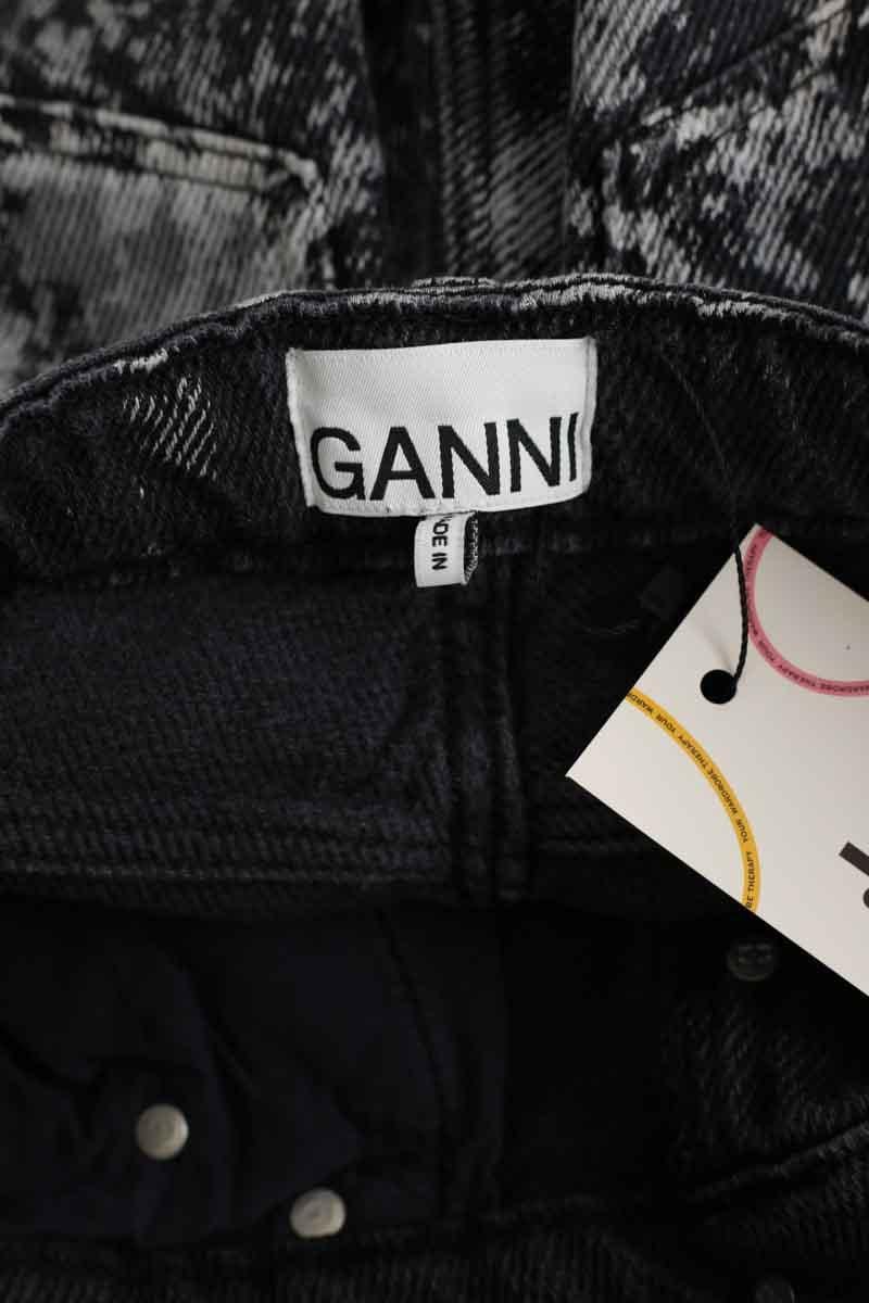 Straight cotton-blend pants GANNI - Seconde Main Black