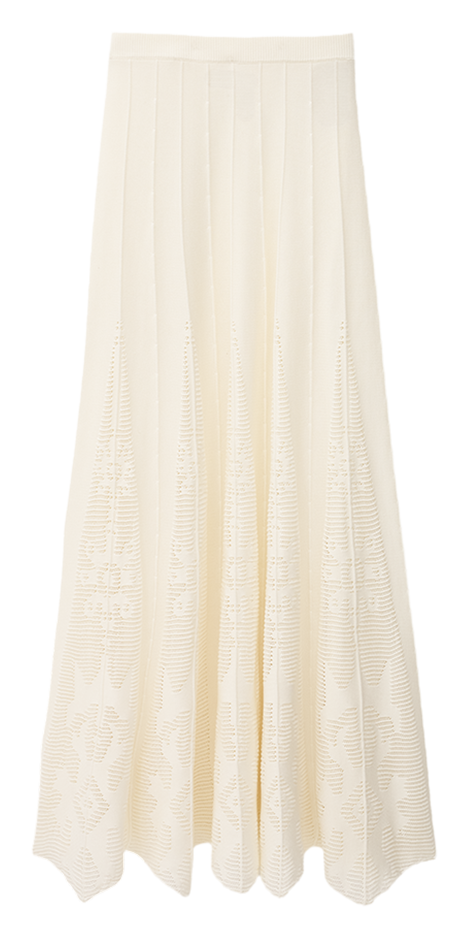 Jupe longue évasée à détails ajourés BA&SH Beige