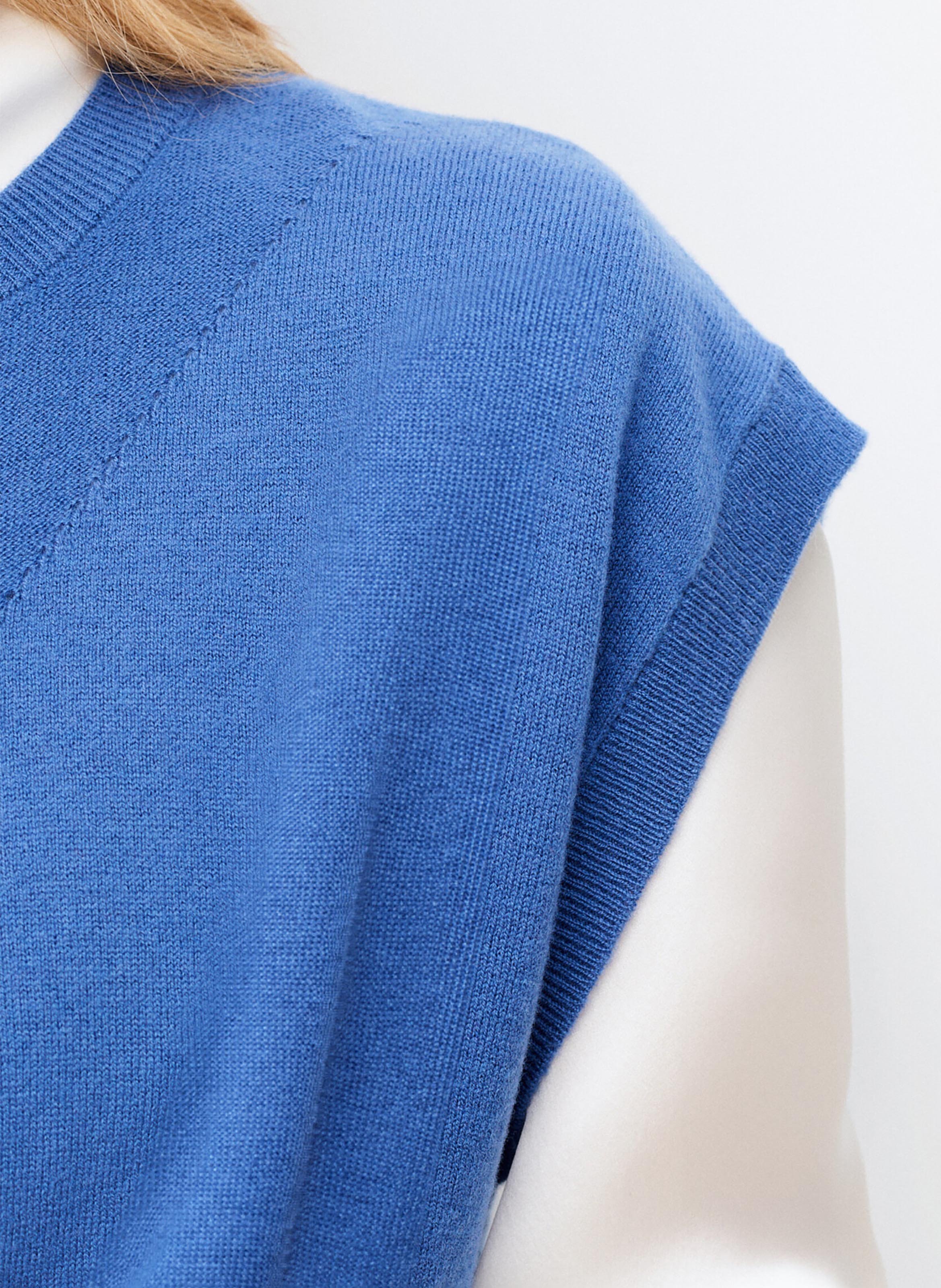 Pull col rond en laine | Bleu CAROLL Femme