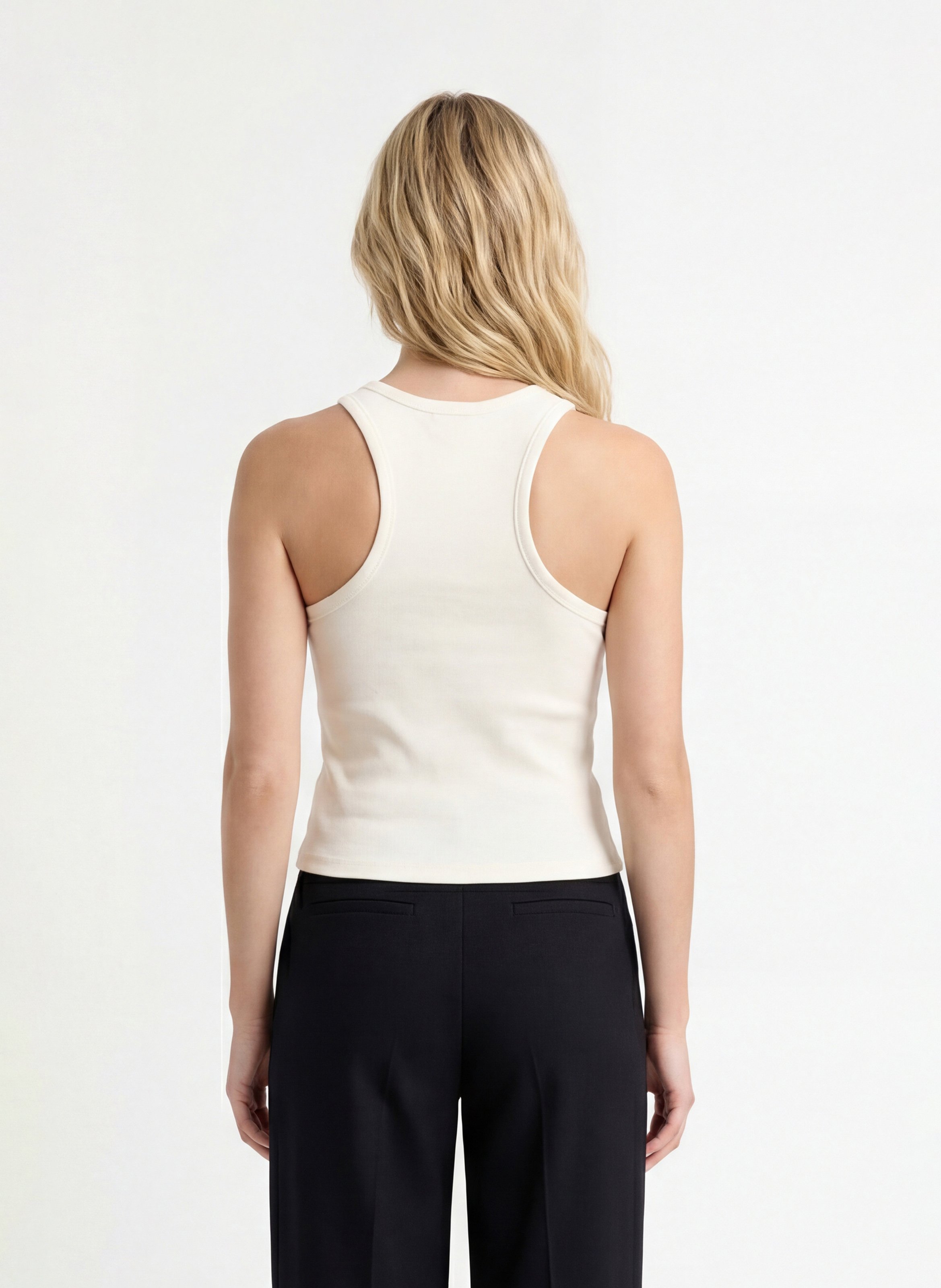 Débardeur col rond en coton mélangé KOOKAI Blanc