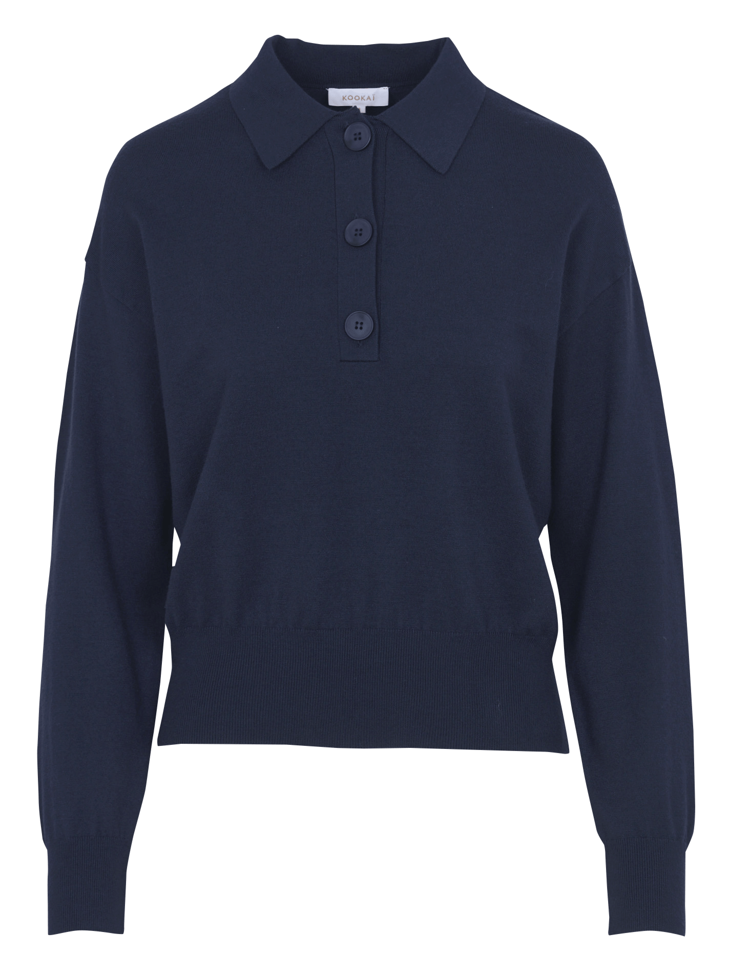 Gerade geschnittenes Poloshirt aus Strick KOOKAI Blau