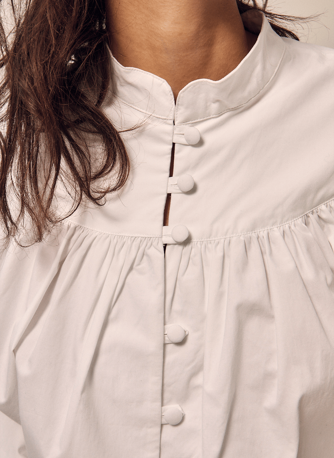 Gerade Bluse aus Baumwolle NITAH Weiss