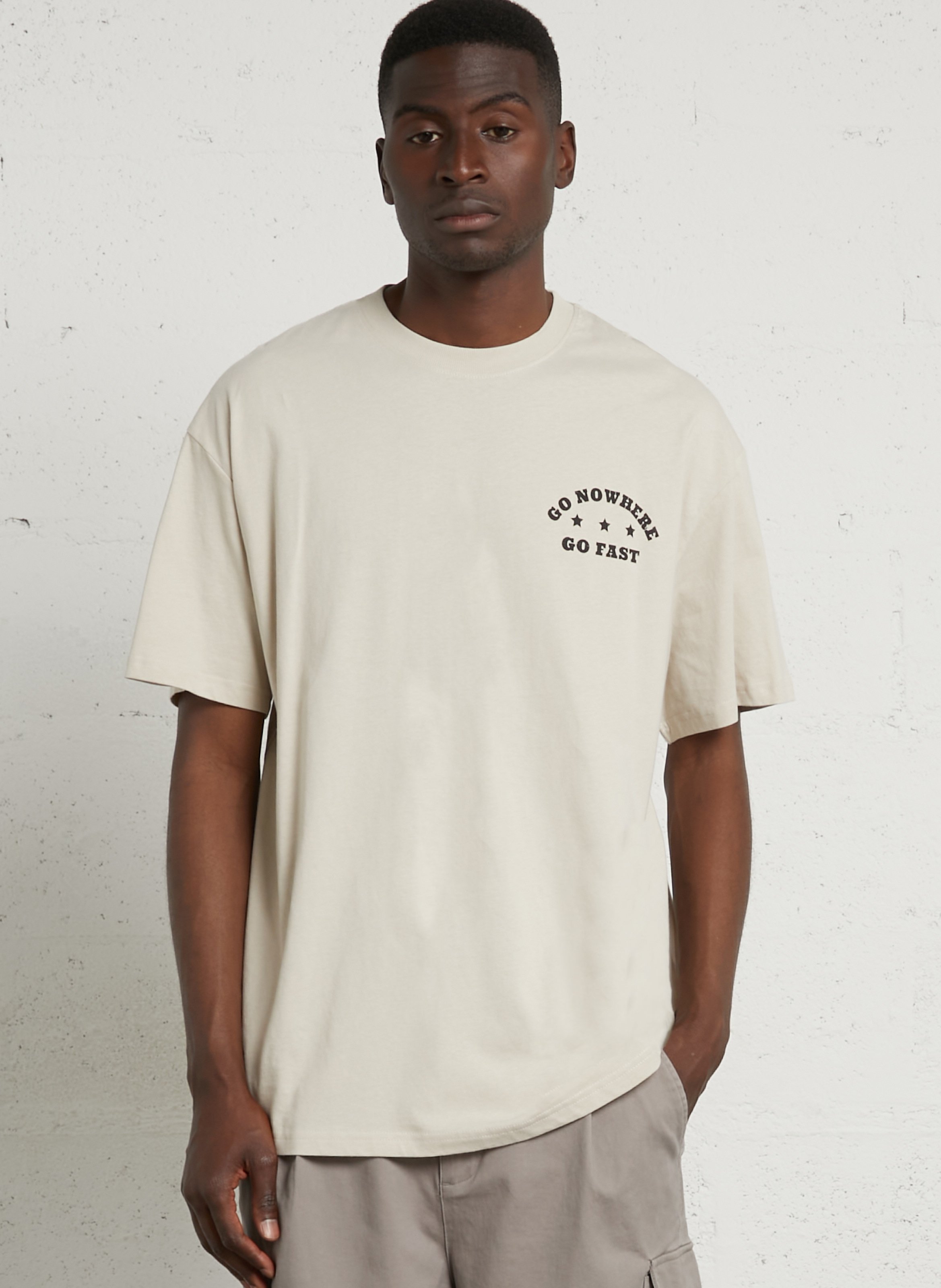 Tee-shirt col rond en coton  SOLID Beige