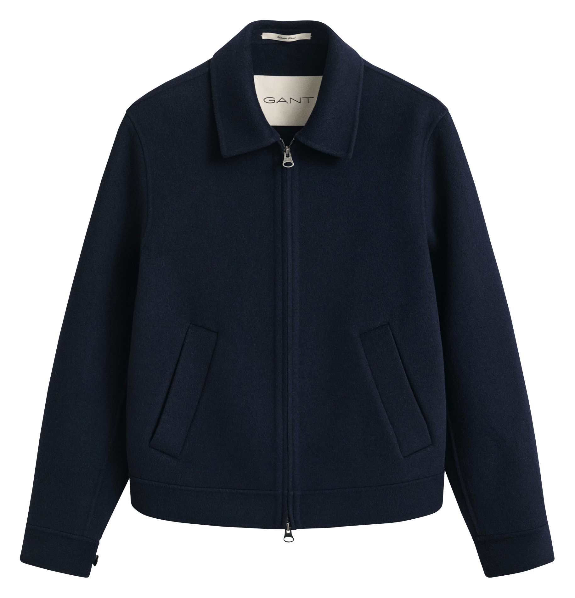 Veste droite col classique en laine mélangée GANT Bleu