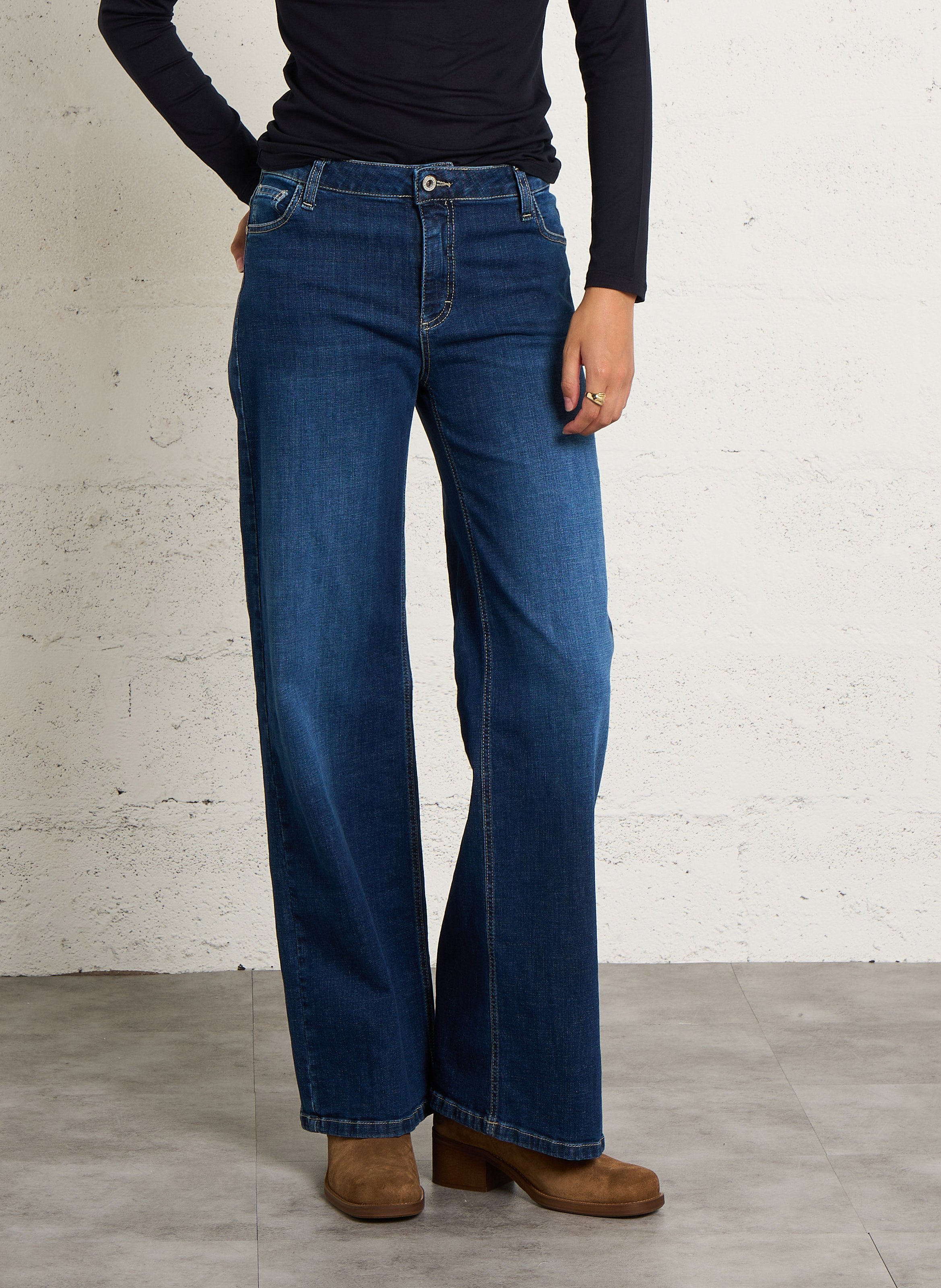 Flared Jeans aus Baumwoll-Mix PLEASE Blau