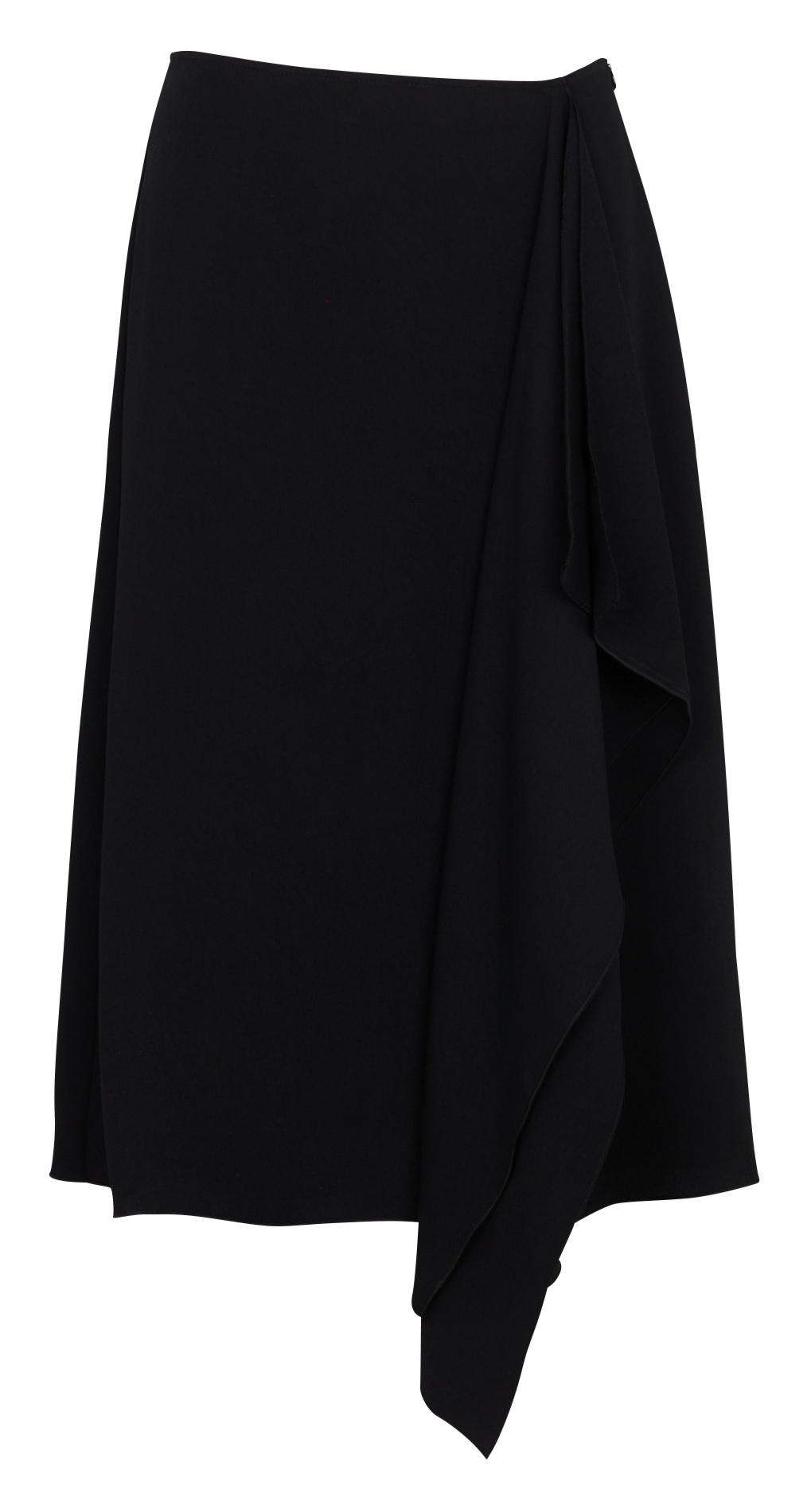 Jupe midi évasée asymétrique LA FEE MARABOUTEE Noir