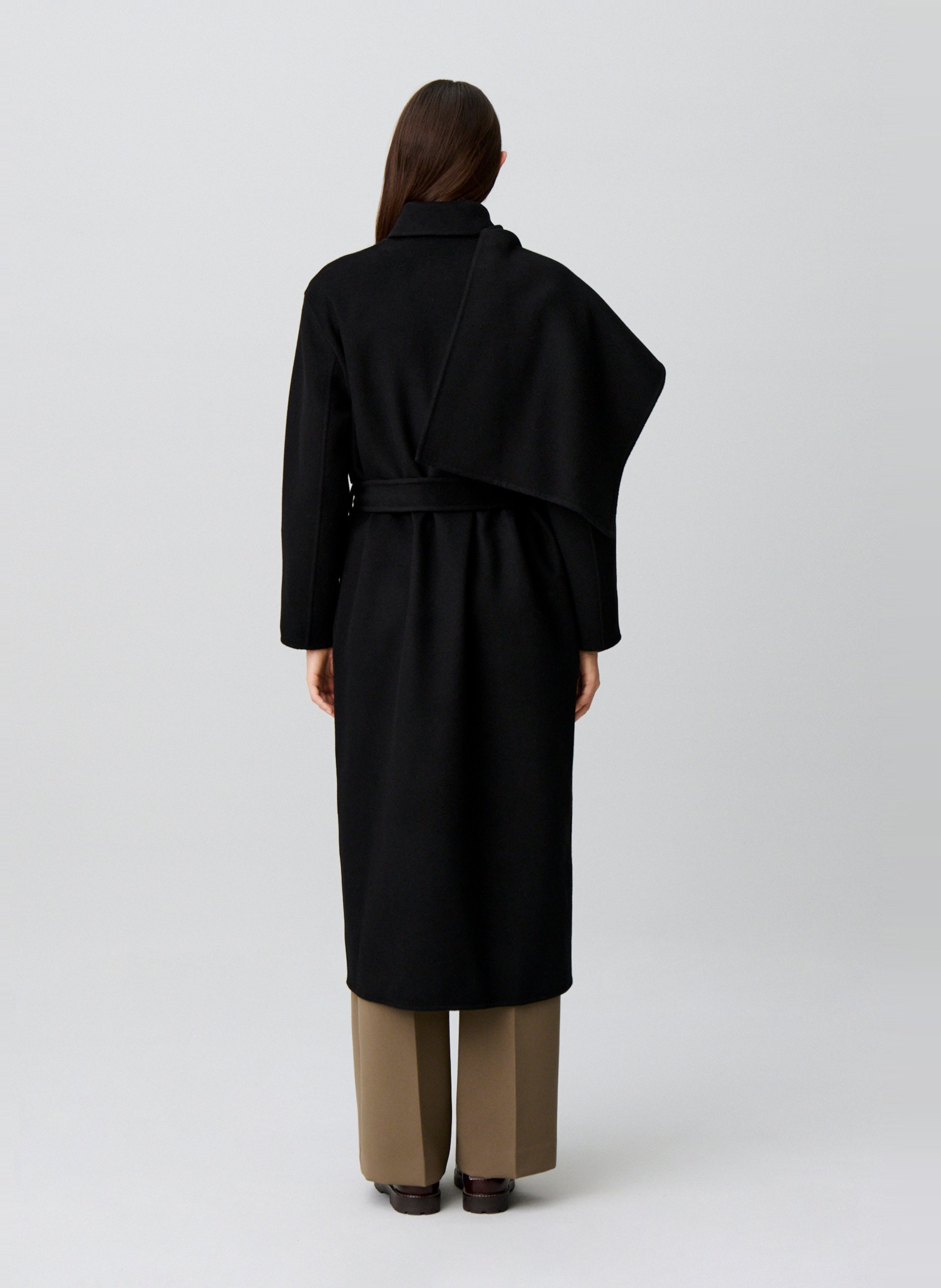 Manteau col classique en laine mélangée CLAUDIE PIERLOT Noir