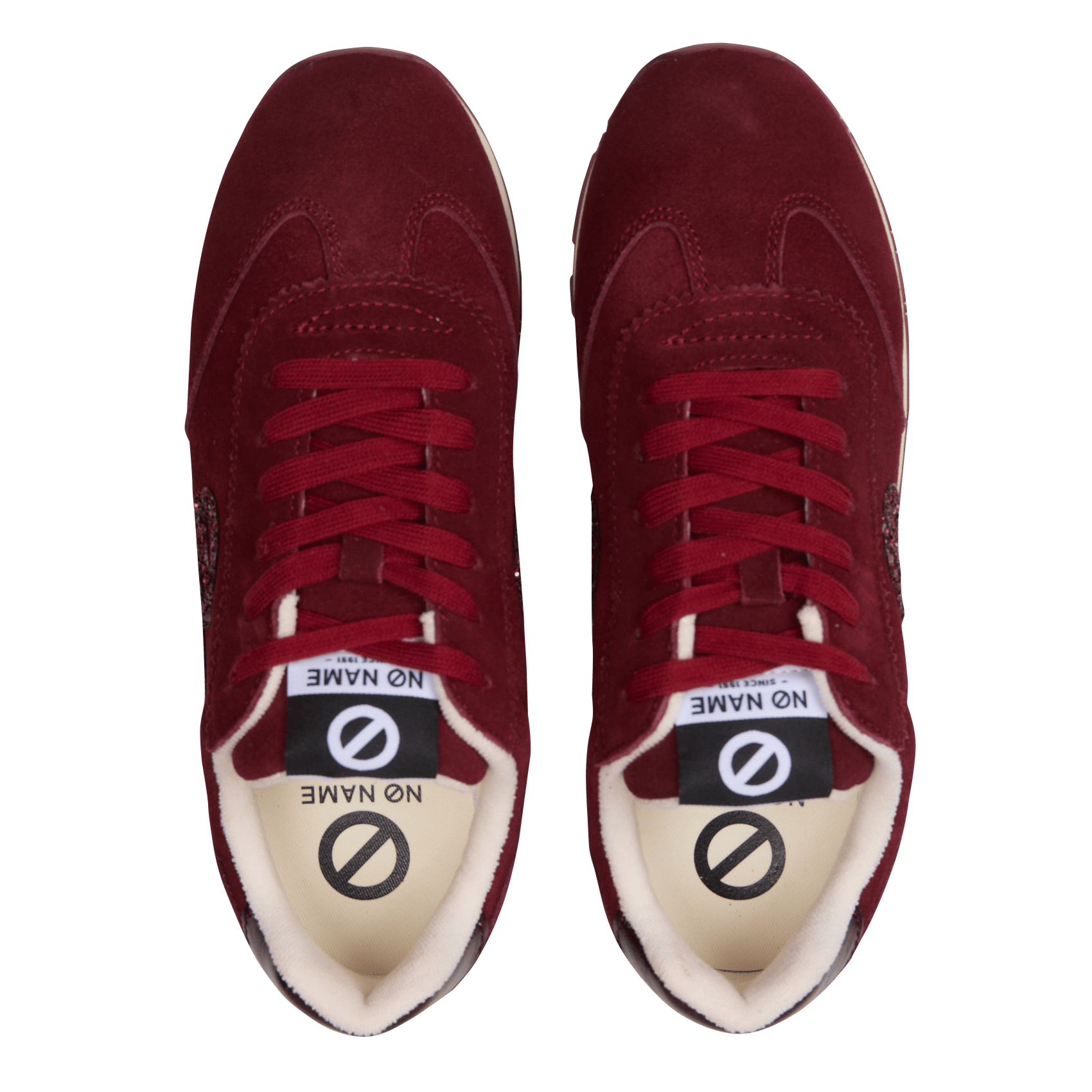 Sneakers van leer met pailletten NO NAME Rood