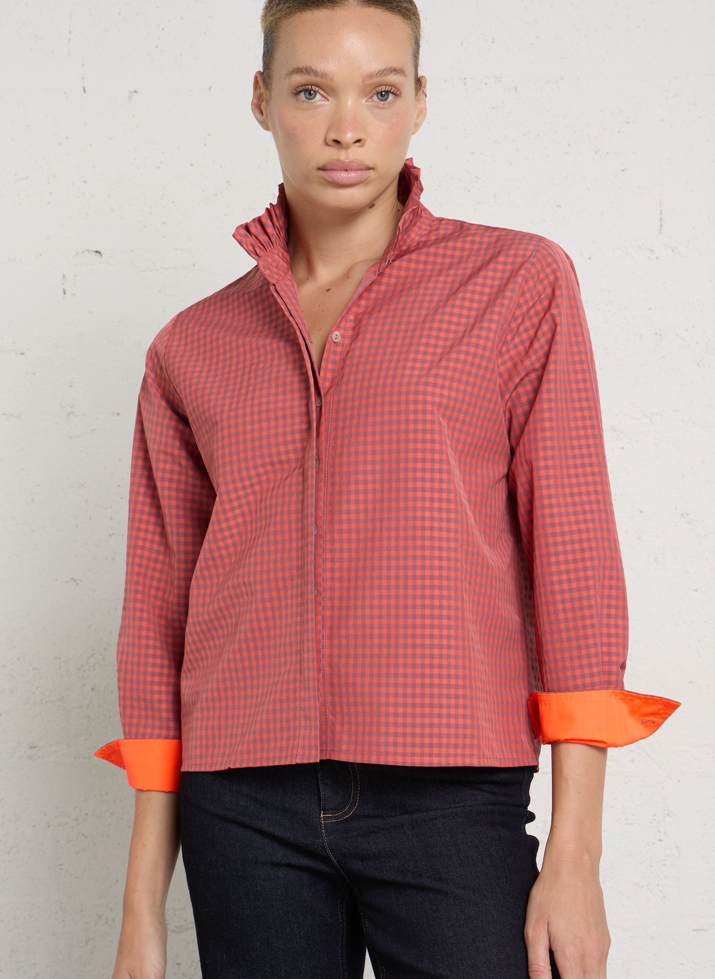 Straight checked cotton shirt DR BLOOM
