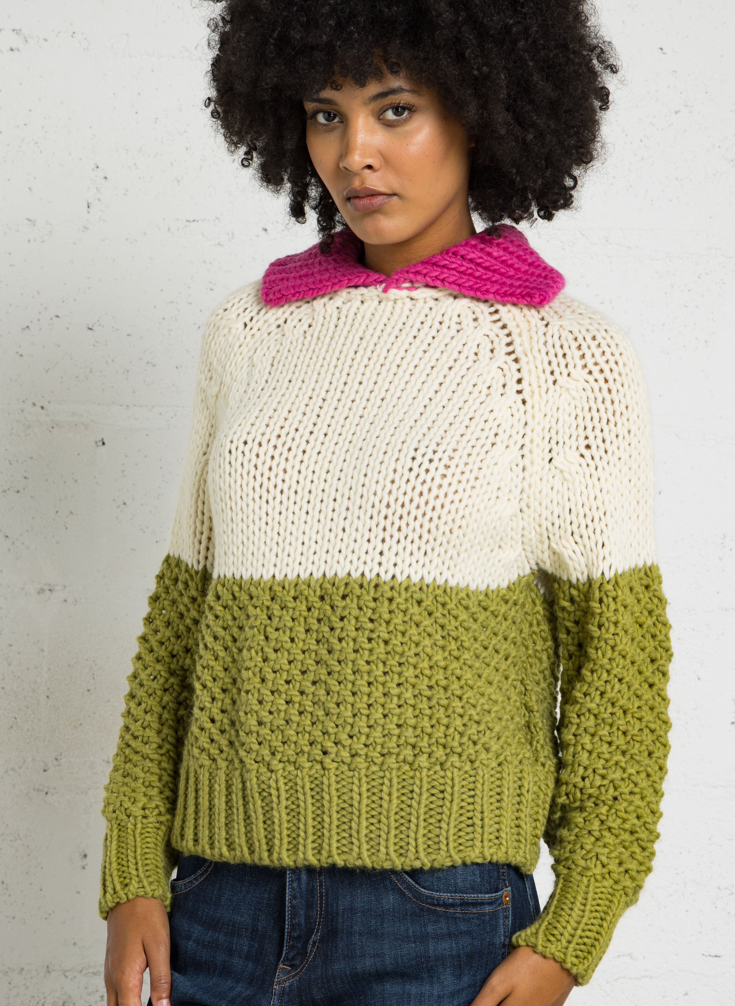 Pull ample col classique DR BLOOM Vert