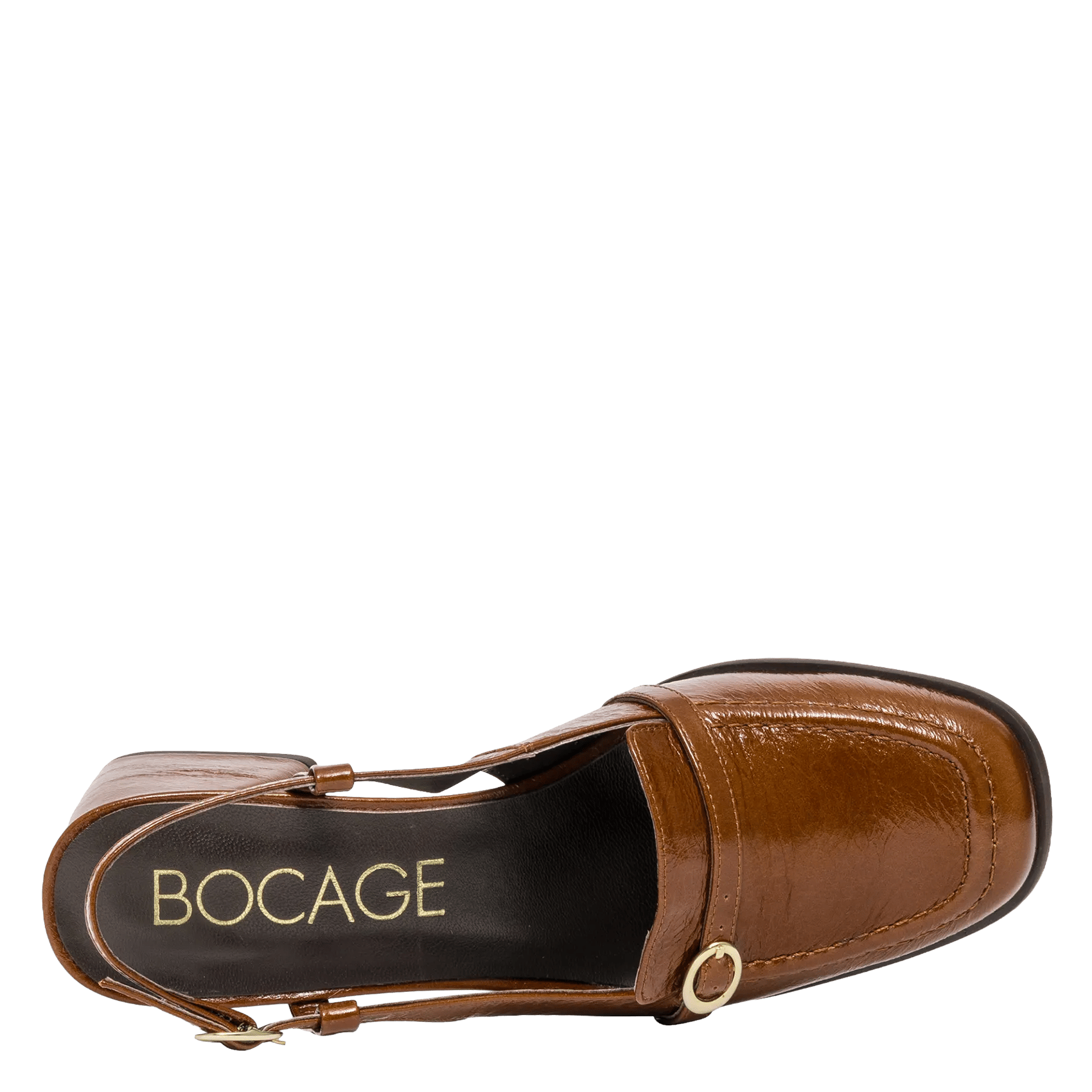 Slingback-Pumps aus Leder BOCAGE Braun