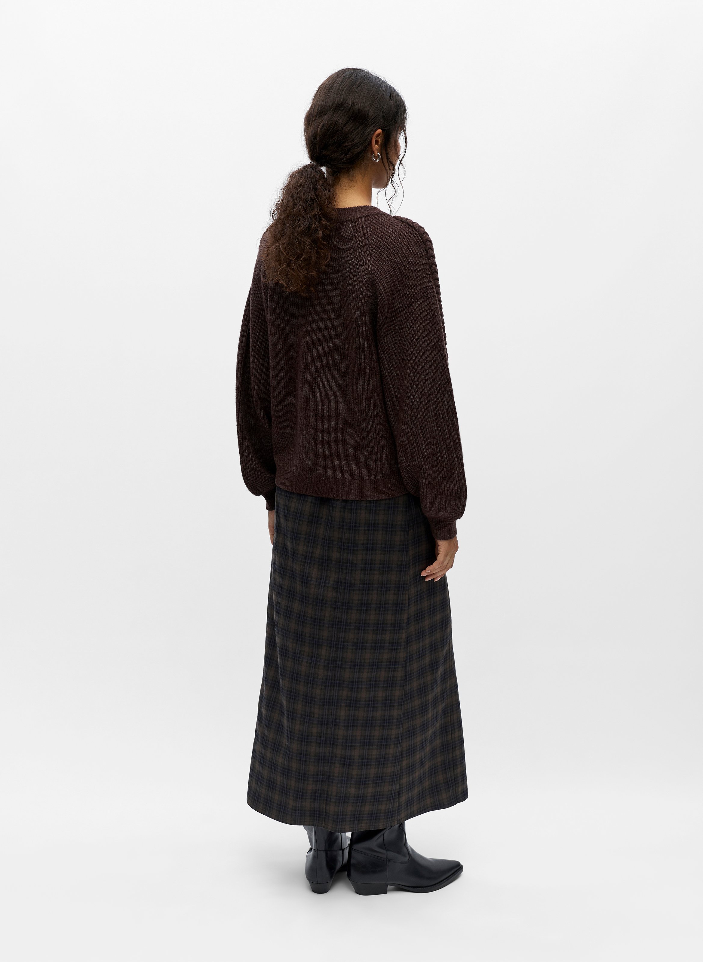 Oversize gerippter Pullover OBJECT Braun