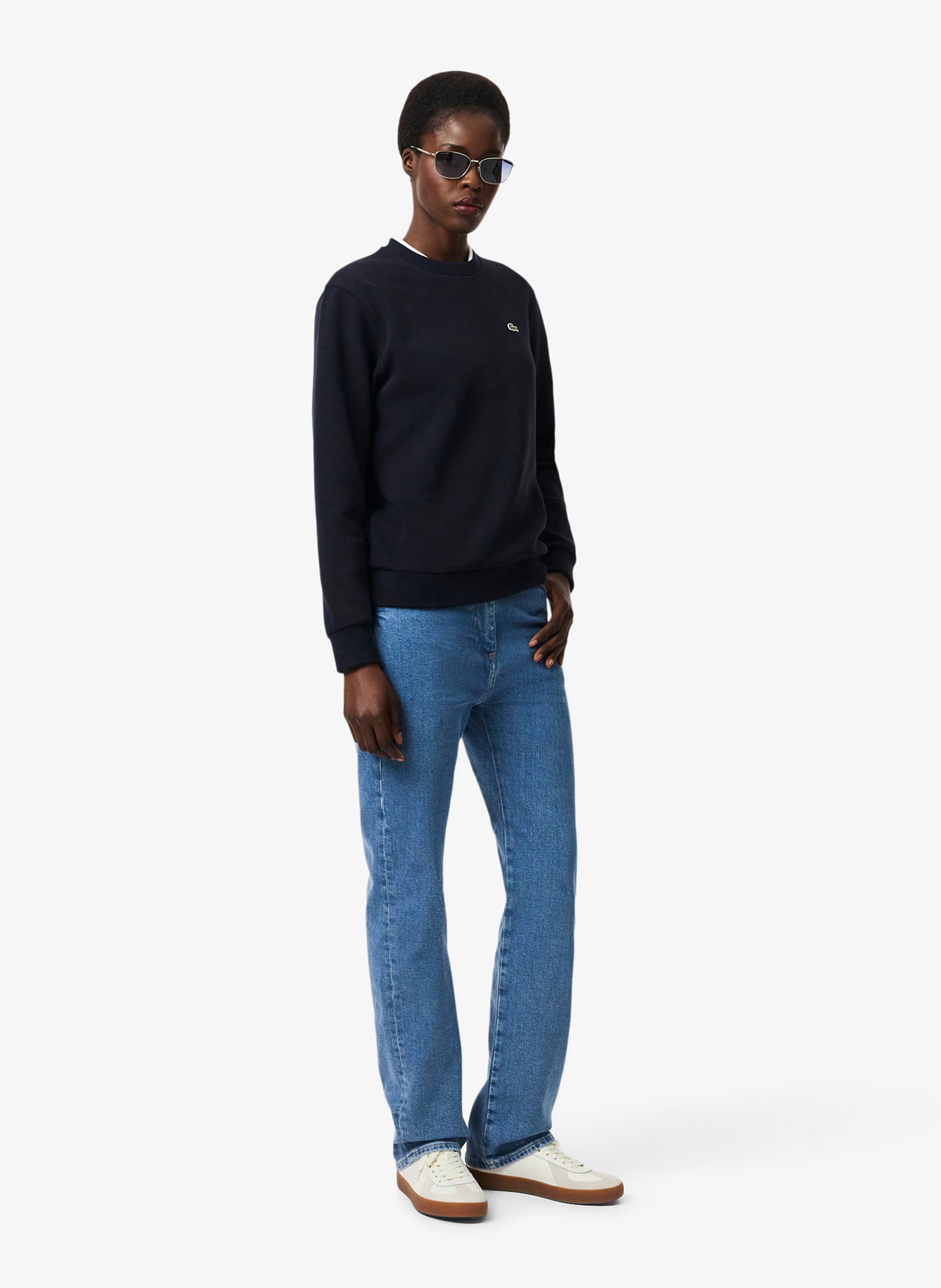 Gerade geschnittene Hose aus Baumwoll-Mix mit hohem Bund LACOSTE Blau