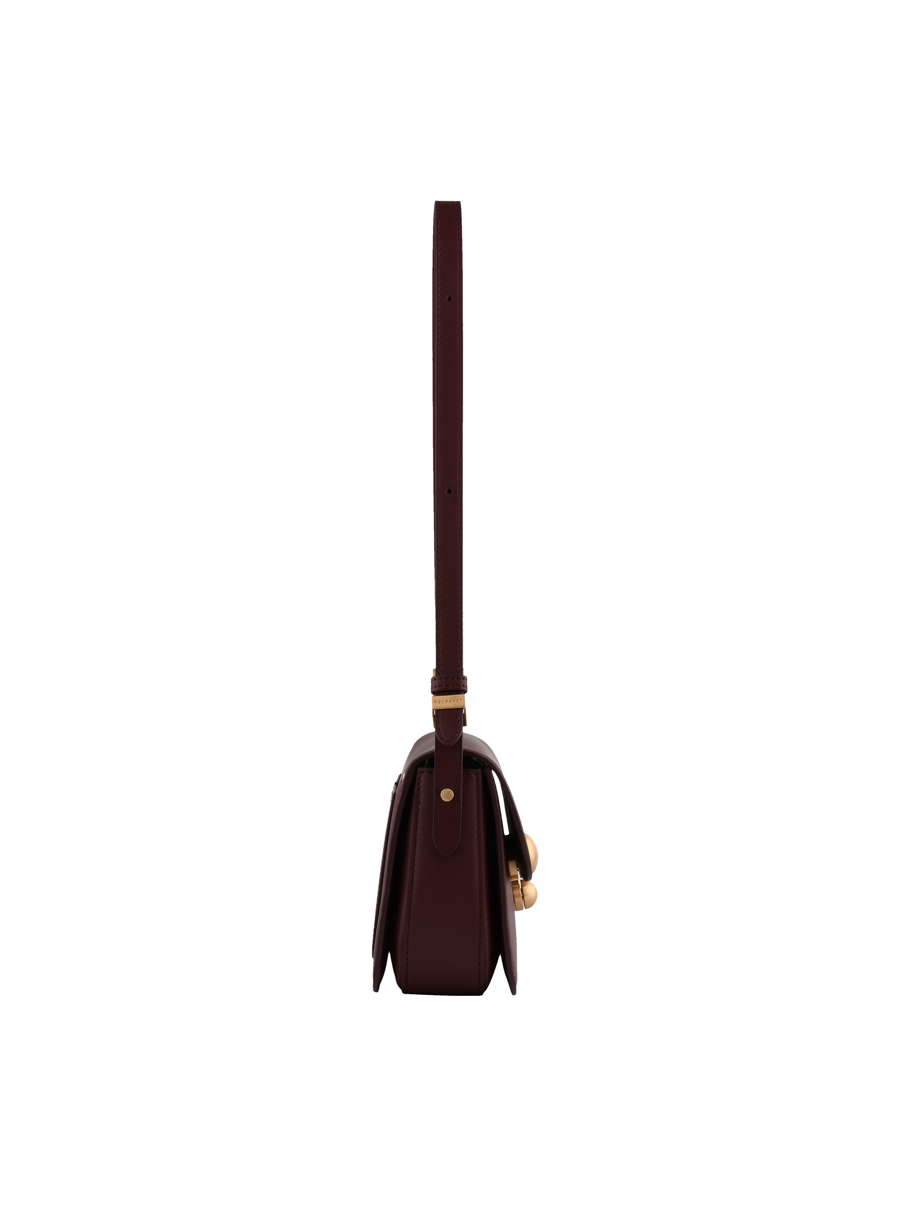 Crossbody bag in cowhide leather POURCHET Red