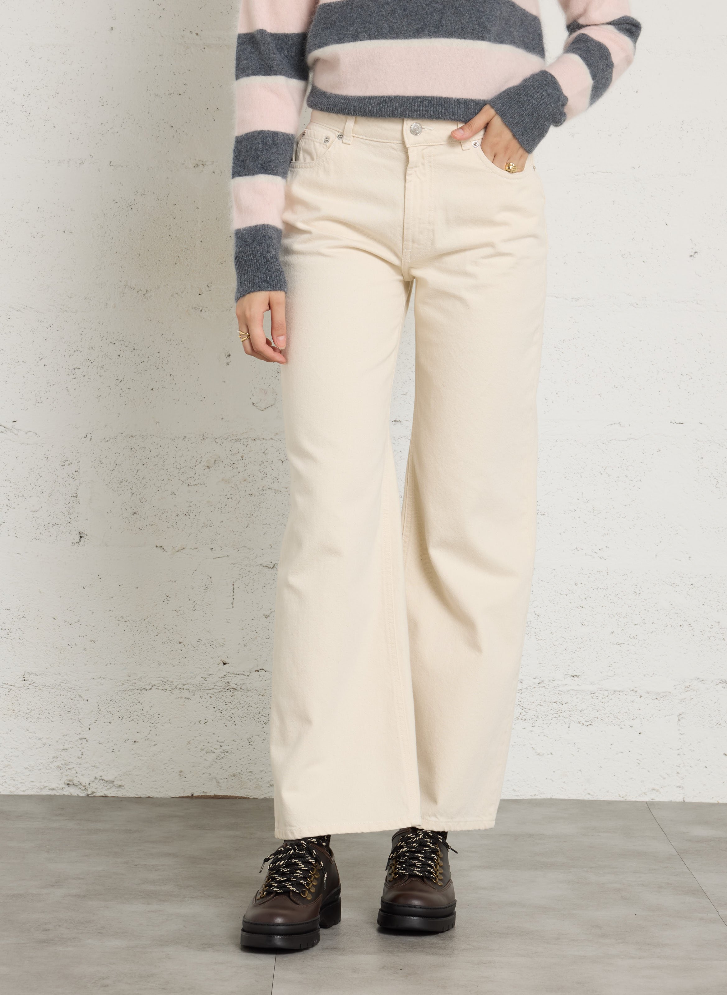 Straight Cut Jeans aus Baumwolle BERENICE Weiss