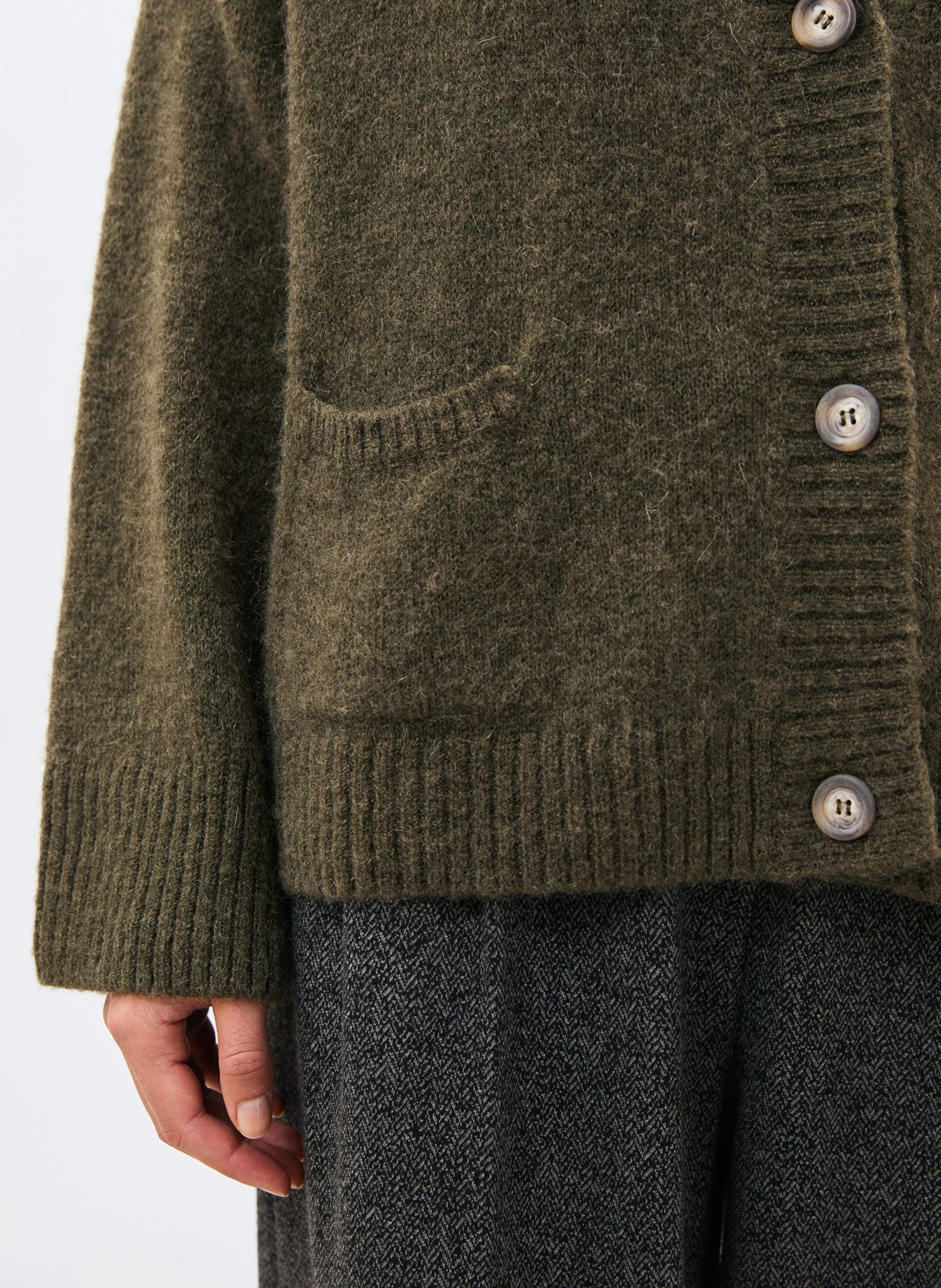 Cardigan ample col V  HUMILITY Kaki
